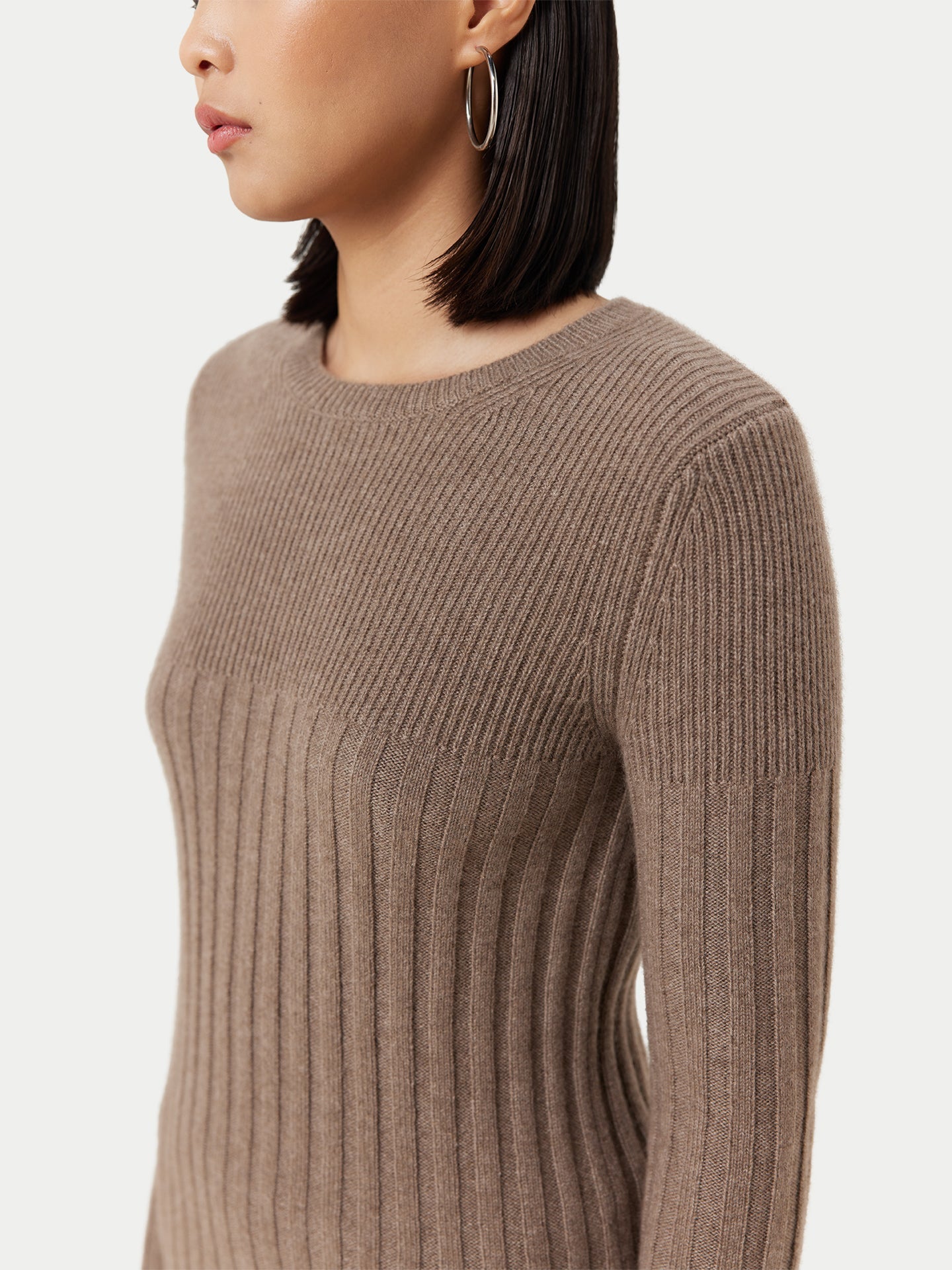 Pull col rond en cachemire Taupe - Gobi Cashmere