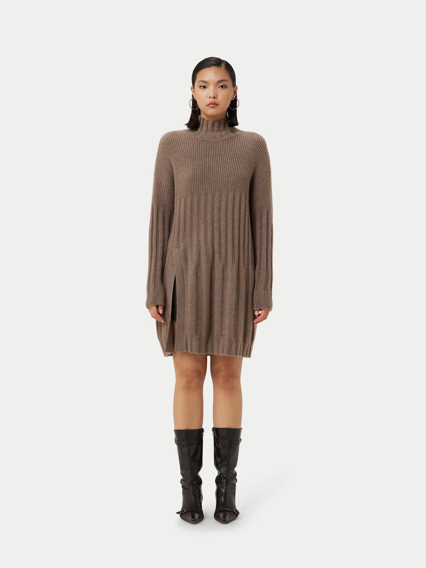 Pull long en cachemire Taupe - Gobi Cashmere