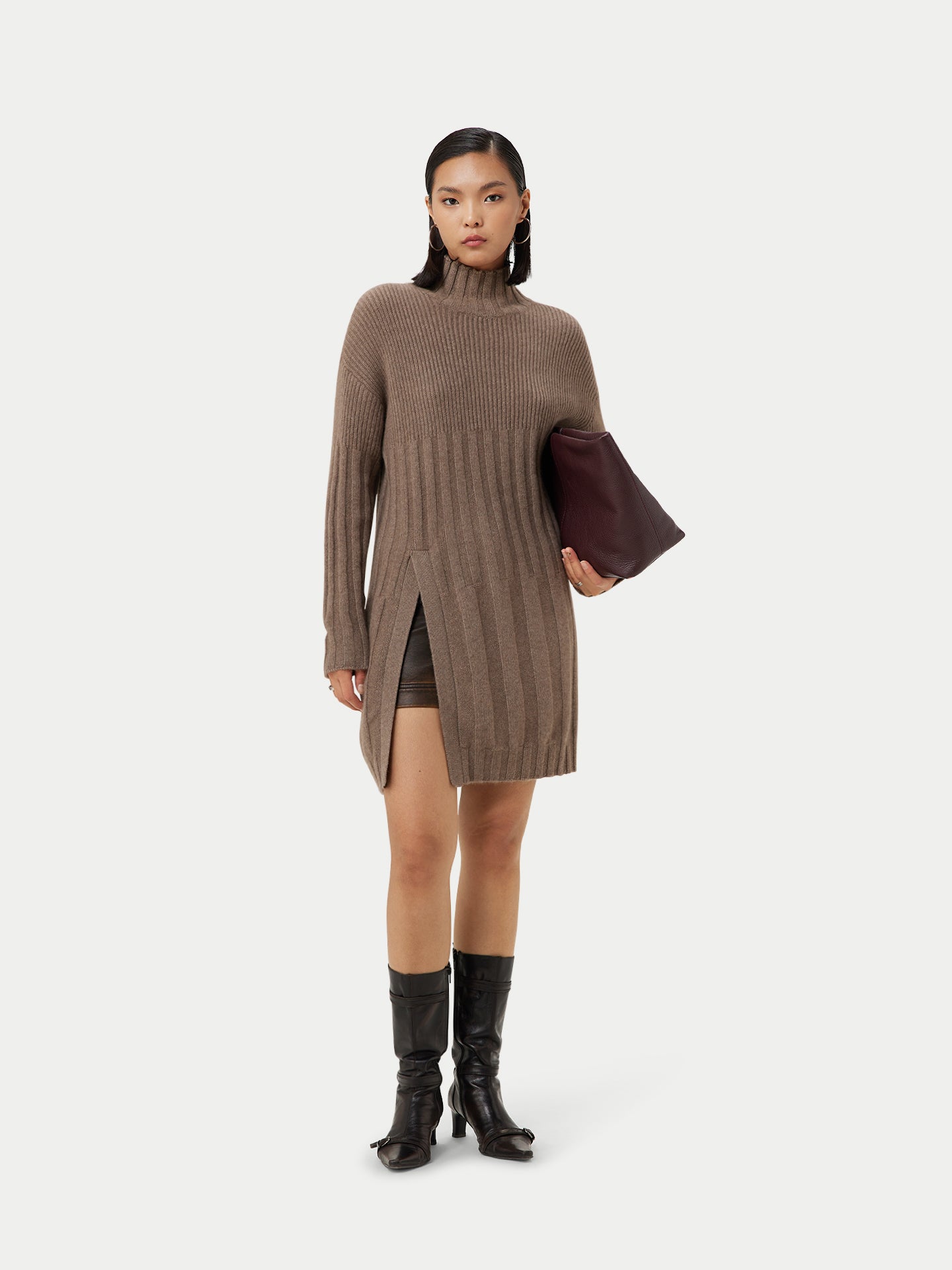 Pull long en cachemire Taupe - Gobi Cashmere
