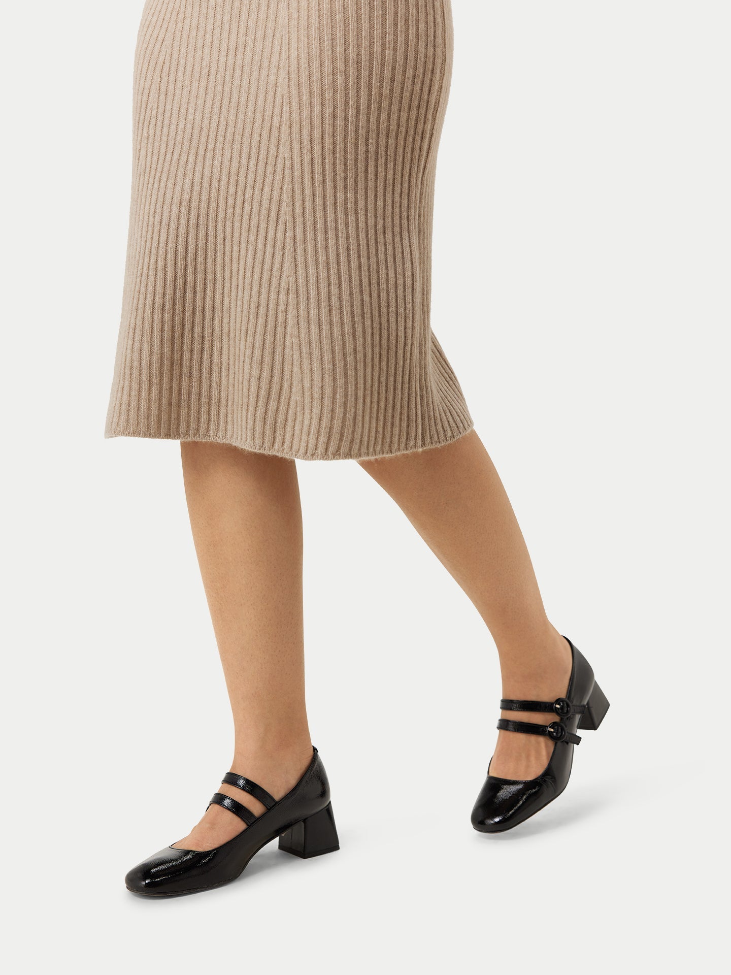 Jupe midi en cachemire Taupe - Gobi Cashmere