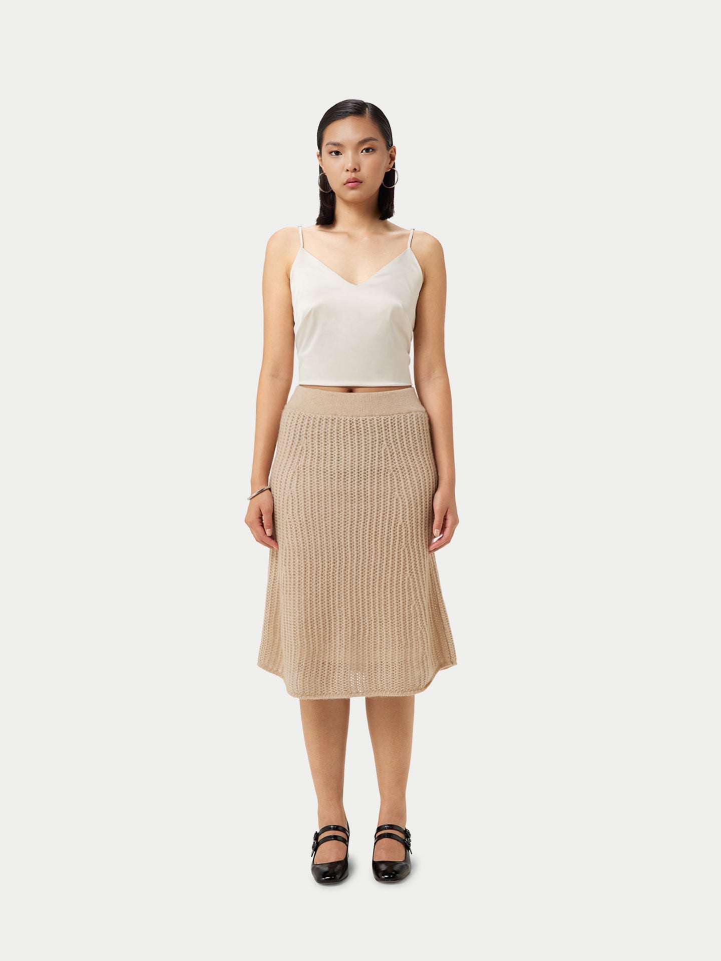 Jupe en cachemire Taupe - Gobi Cashmere