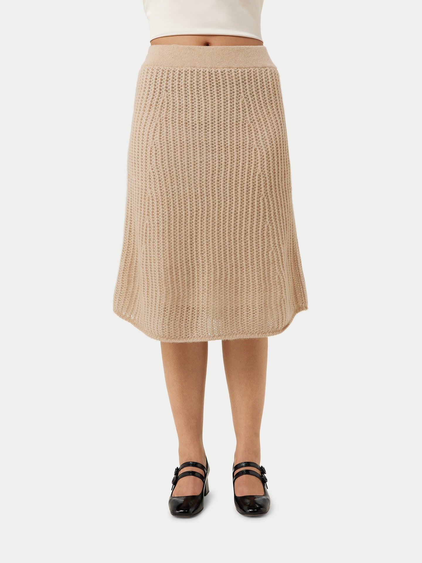 Jupe en cachemire Taupe - Gobi Cashmere