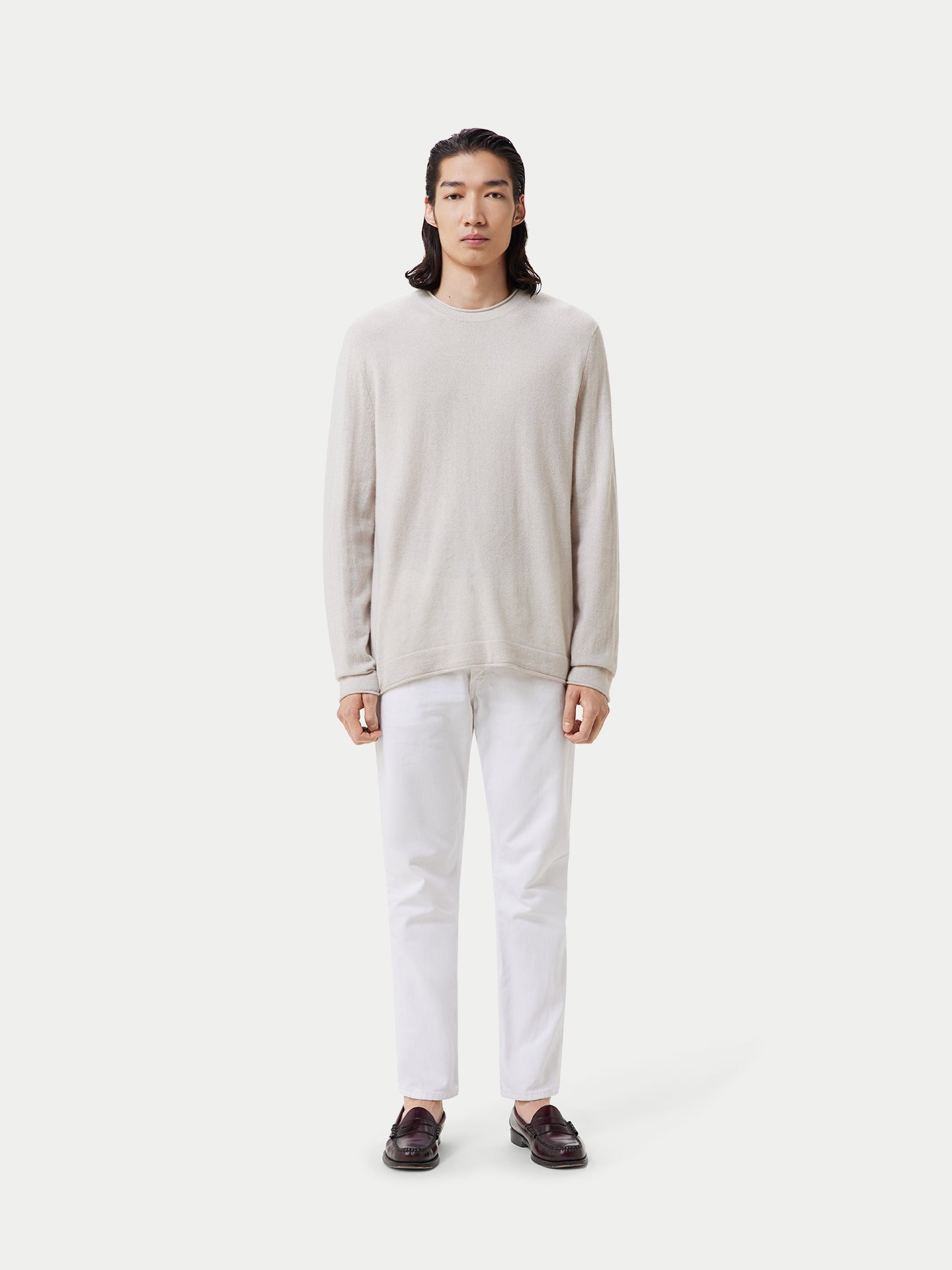 Pull col rond en cachemire Gris - Gobi Cashmere