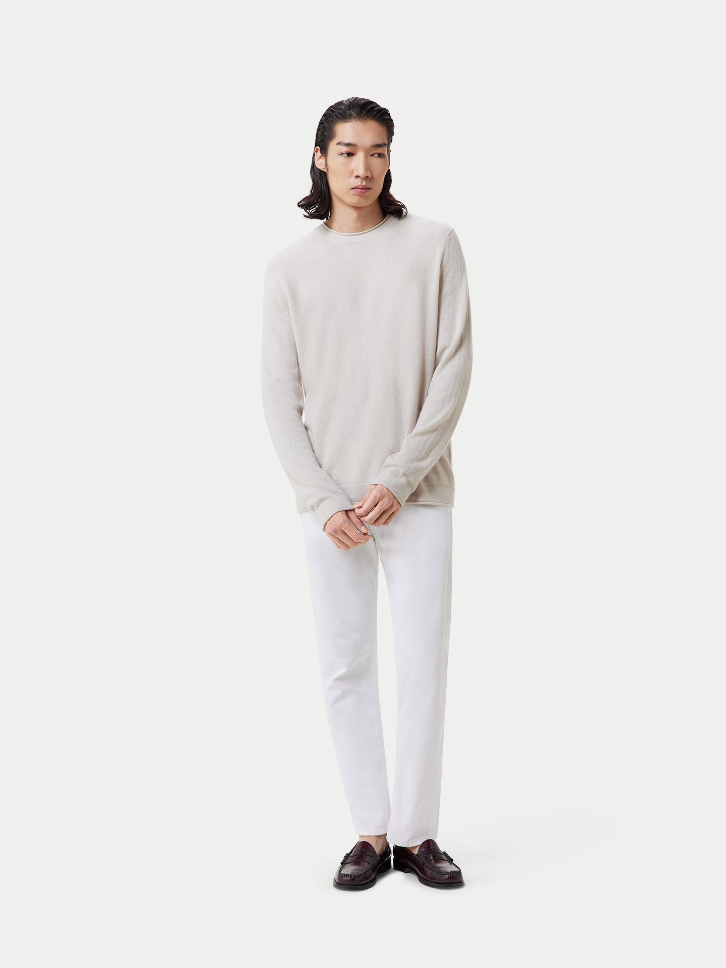 Pull col rond en cachemire Gris - Gobi Cashmere