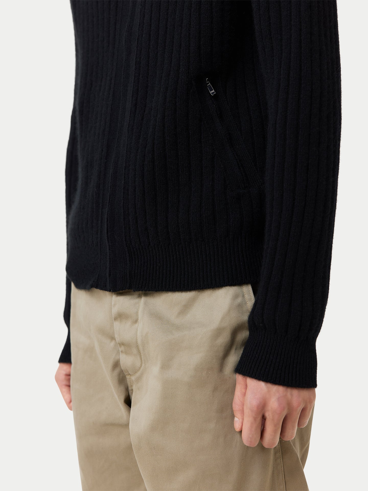Cardigan à fermeture éclair Noir - Gobi Cashmere