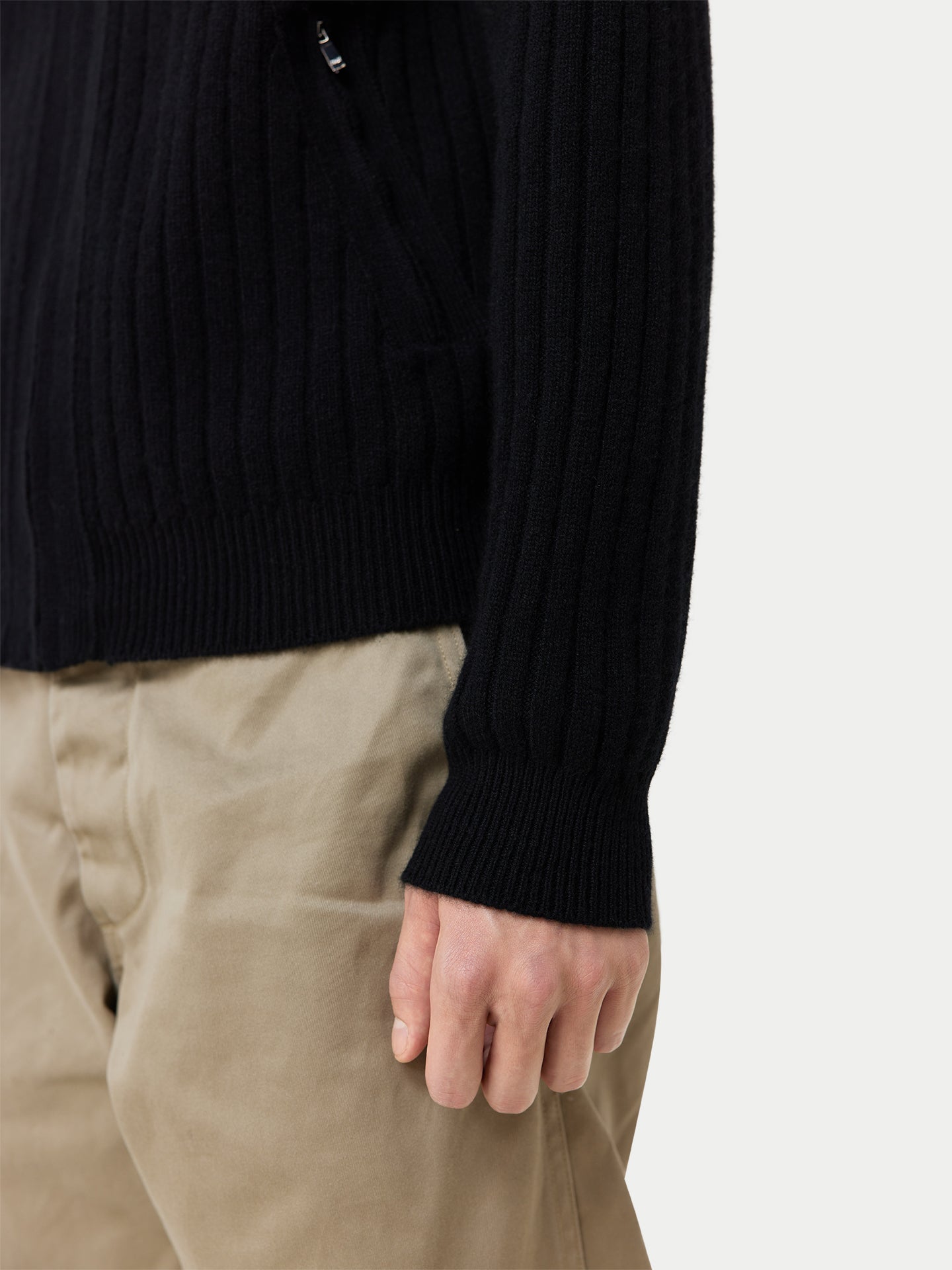 Cardigan à fermeture éclair Noir - Gobi Cashmere
