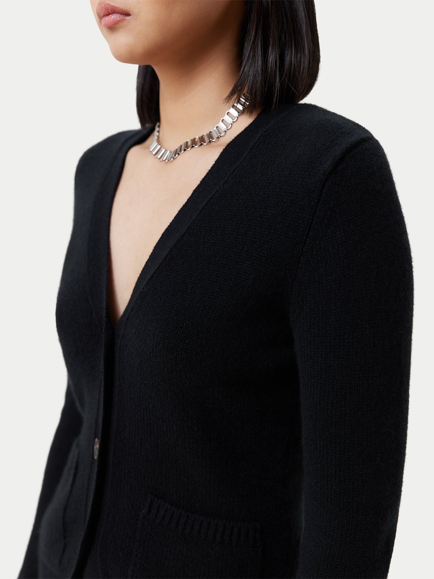 Cardigan col en V en cachemire Noir - Gobi Cashmere