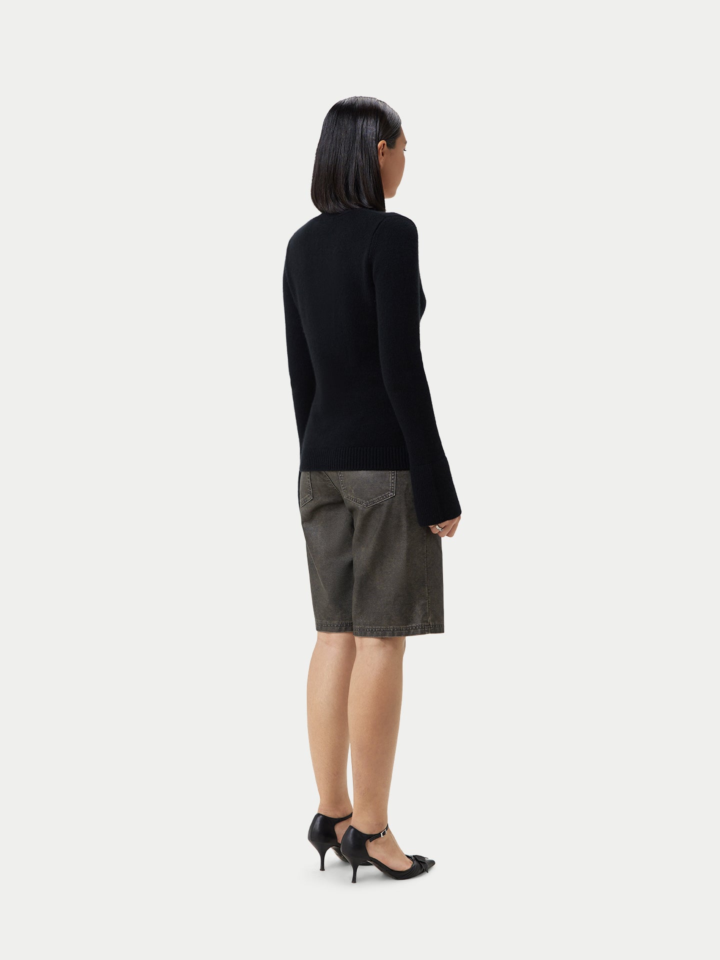 Cardigan col en V en cachemire Noir - Gobi Cashmere