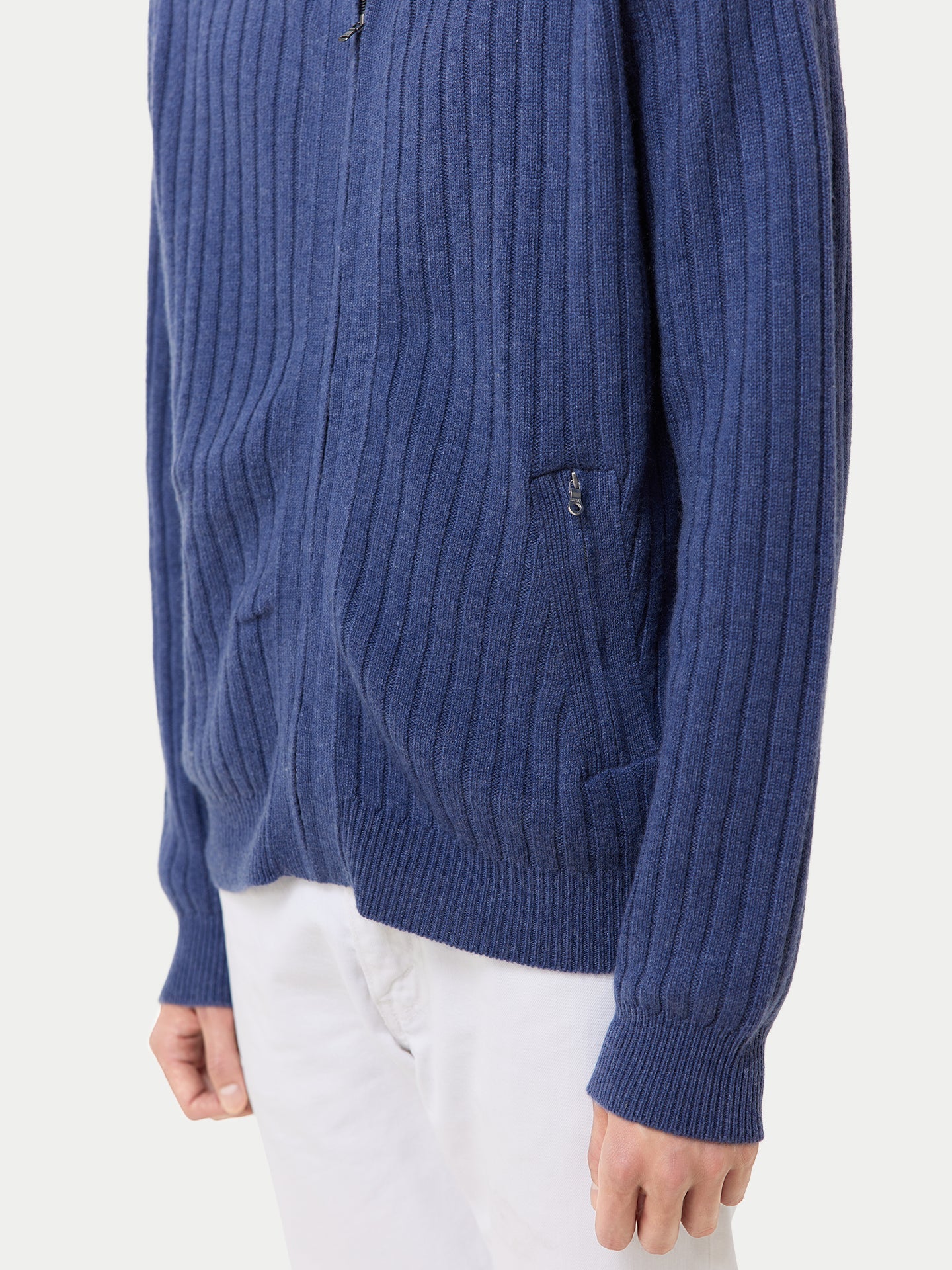 Cardigan à fermeture éclair  Navy - Gobi Cashmere