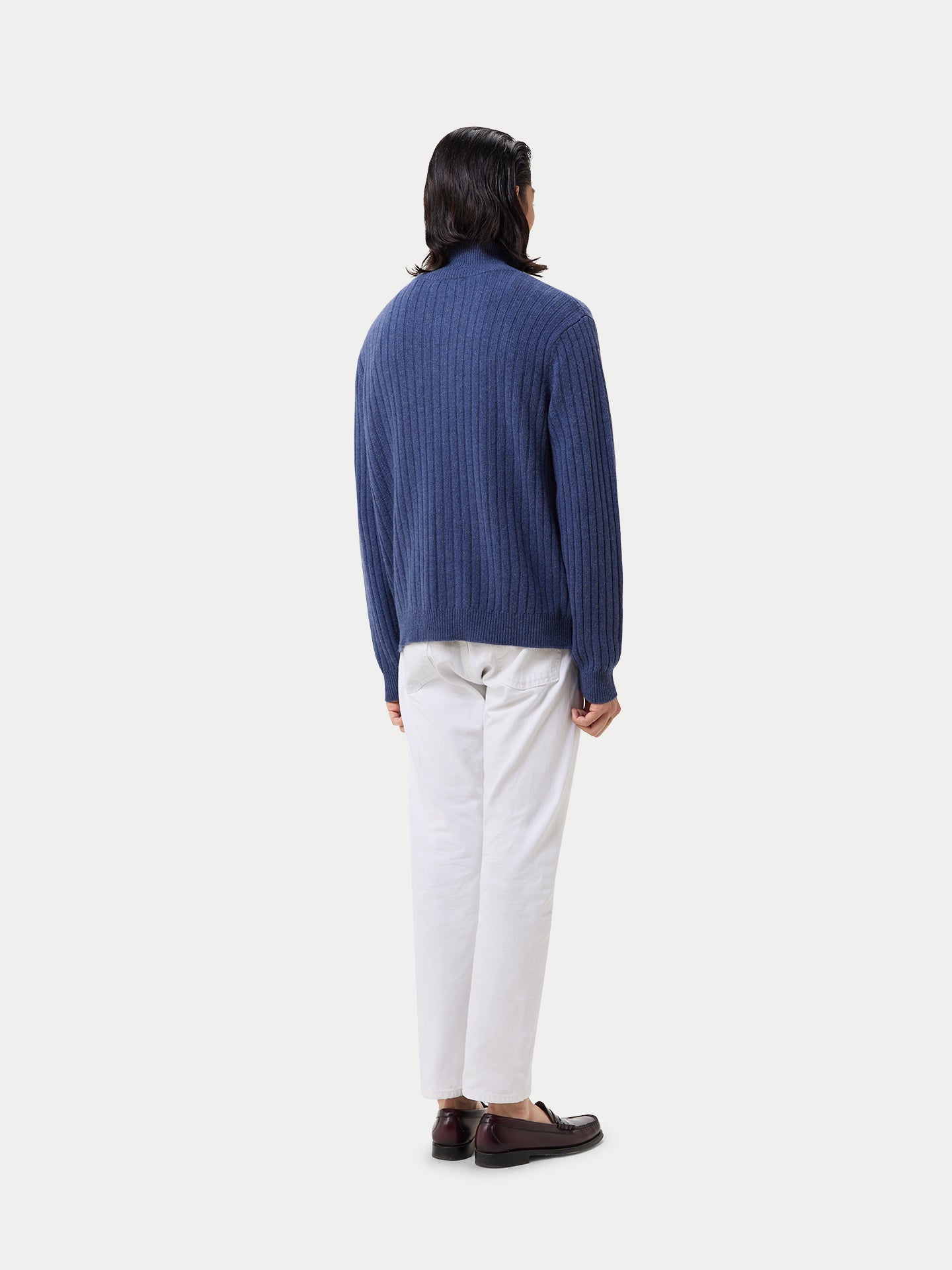 Cardigan à fermeture éclair  Navy - Gobi Cashmere