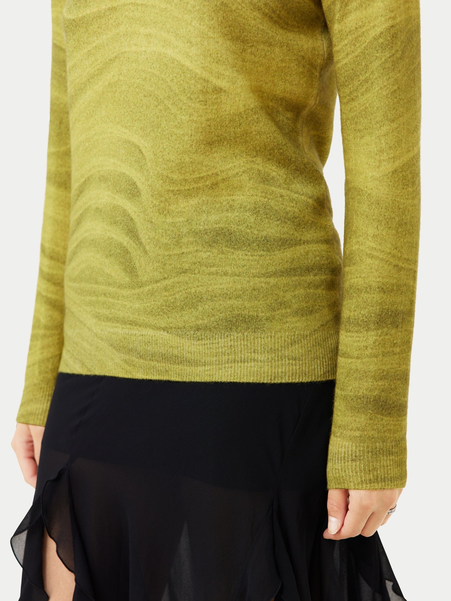 Pull C en cachemire imprimé Blanc - Gobi Cashmere