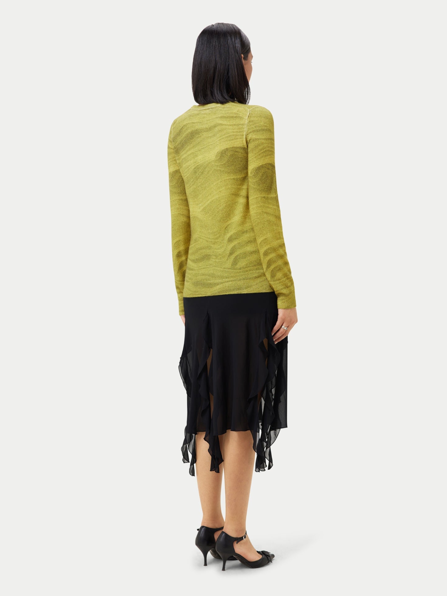 Pull C en cachemire imprimé Blanc - Gobi Cashmere