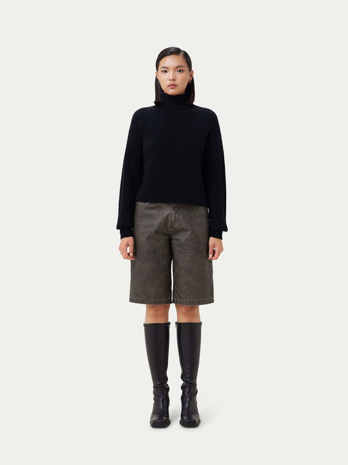 Pull croisé en cachemire Noir - Gobi Cashmere