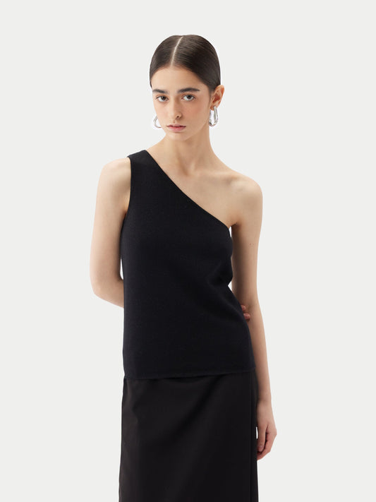 Elégant Pull en soie et cachemire à une épaule| GOBI 