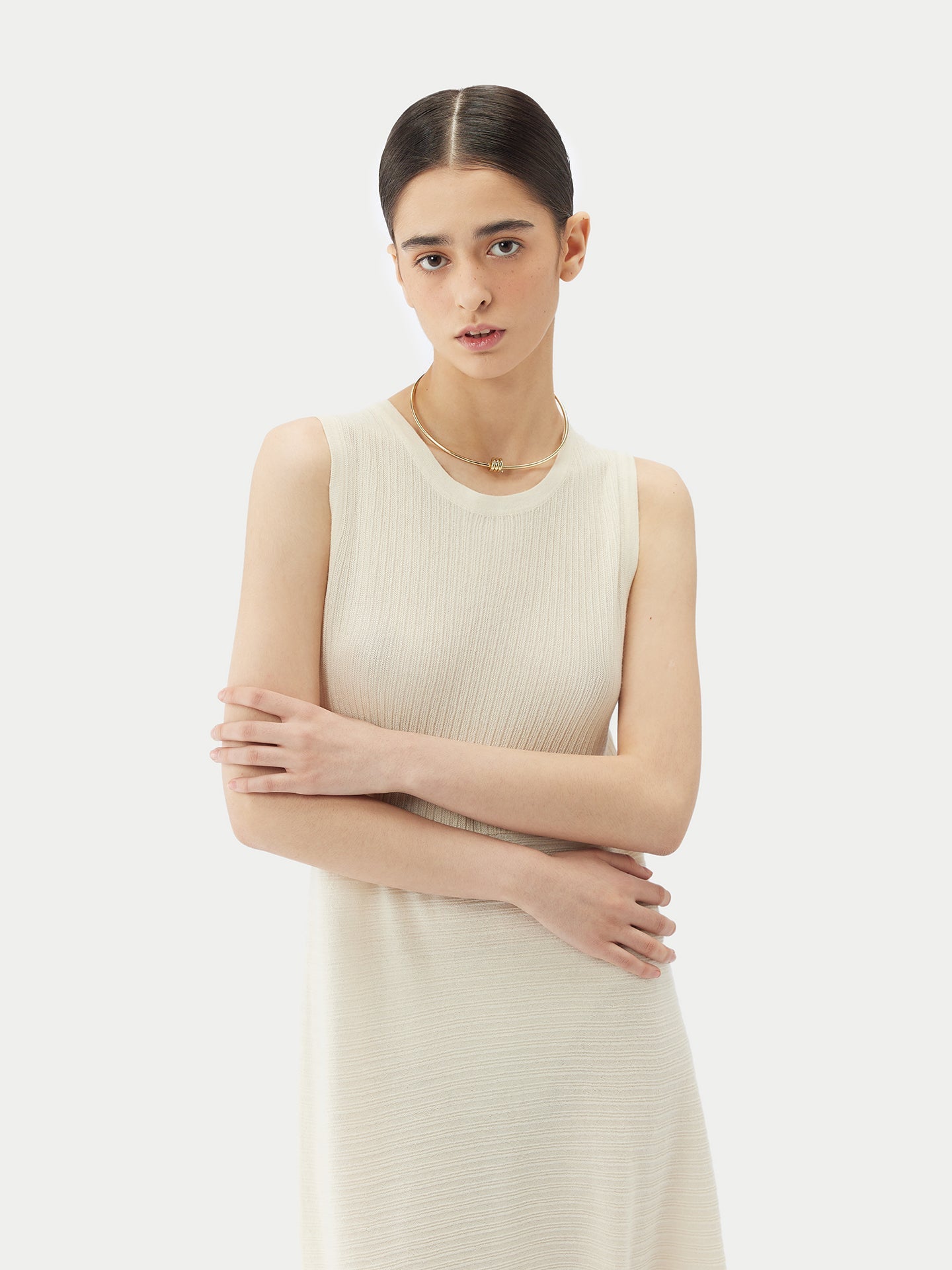 Top côtelé texturé élégant en cachemire | GOBI Cashmere