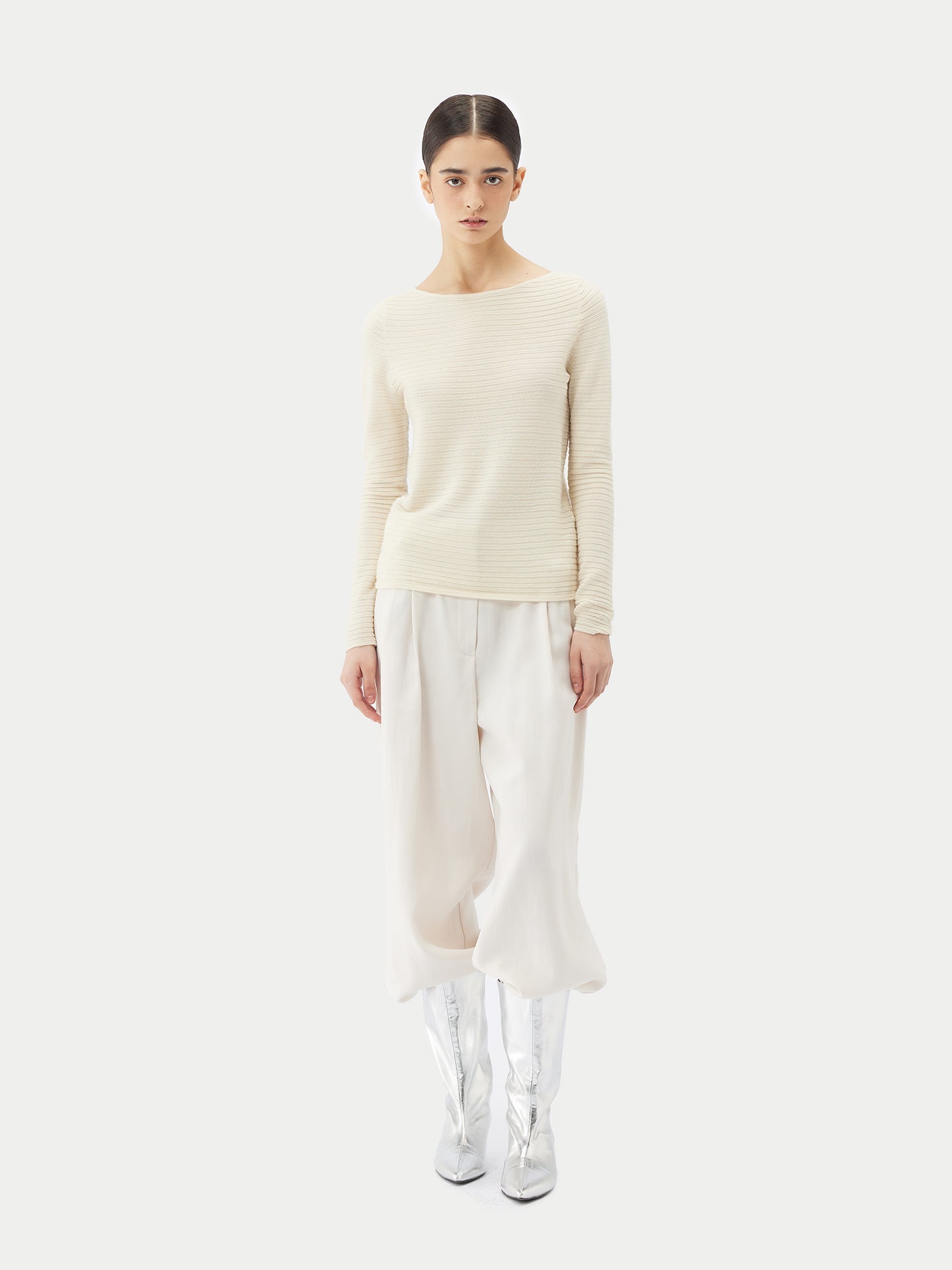 Pull côtelé en soie et cachemire luxueux | GOBI Cashmere