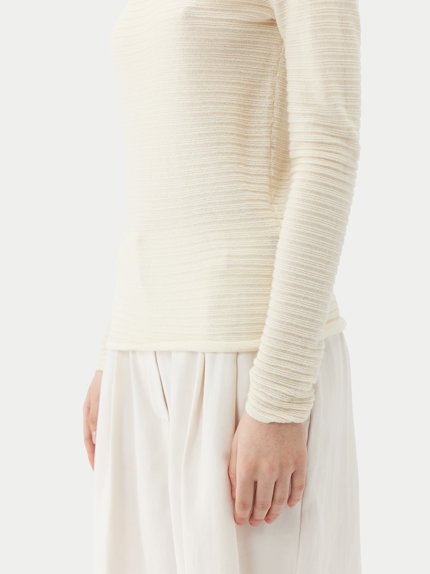 Pull côtelé en soie et cachemire luxueux | GOBI Cashmere