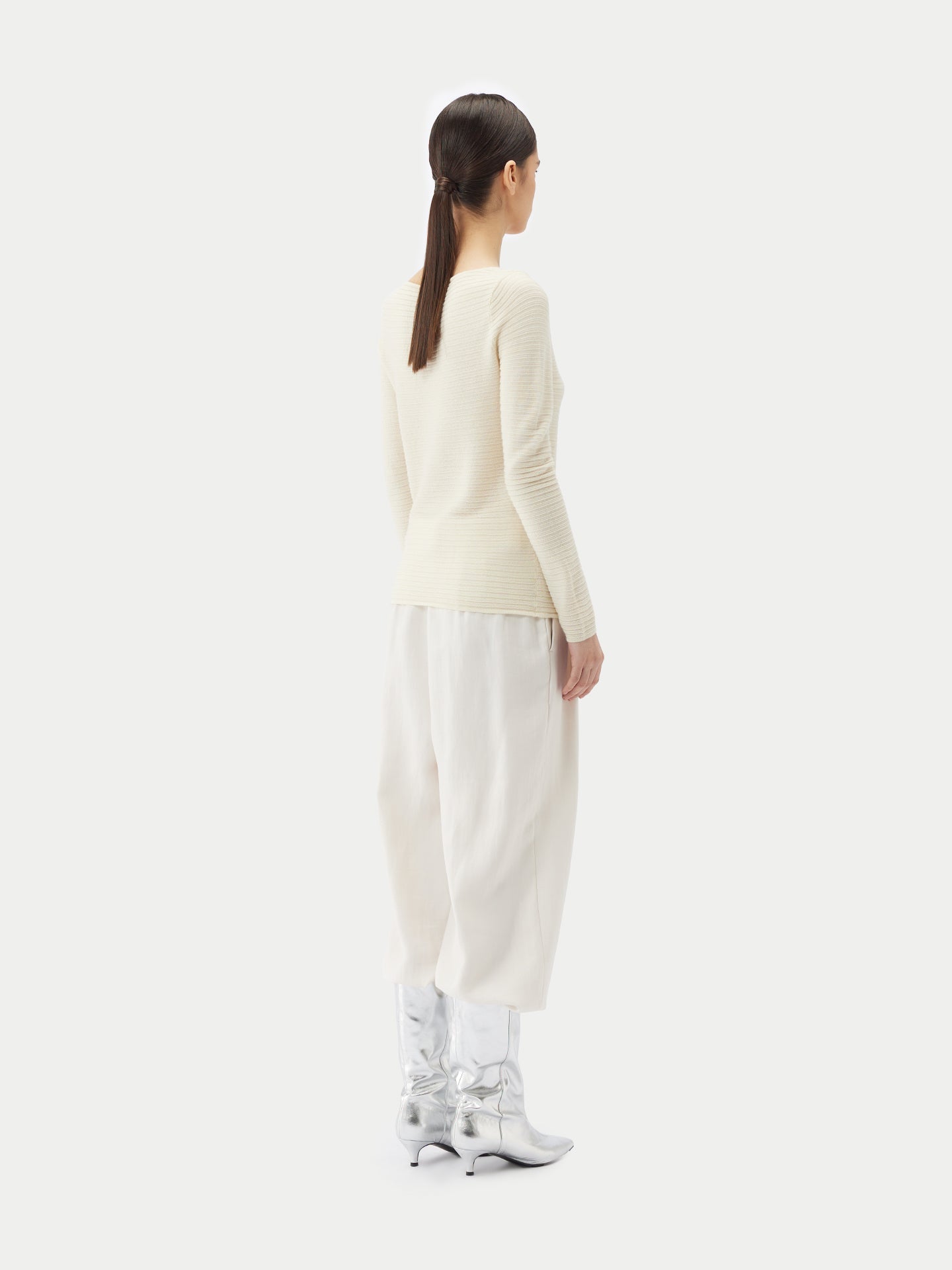 Pull côtelé en soie et cachemire luxueux | GOBI Cashmere