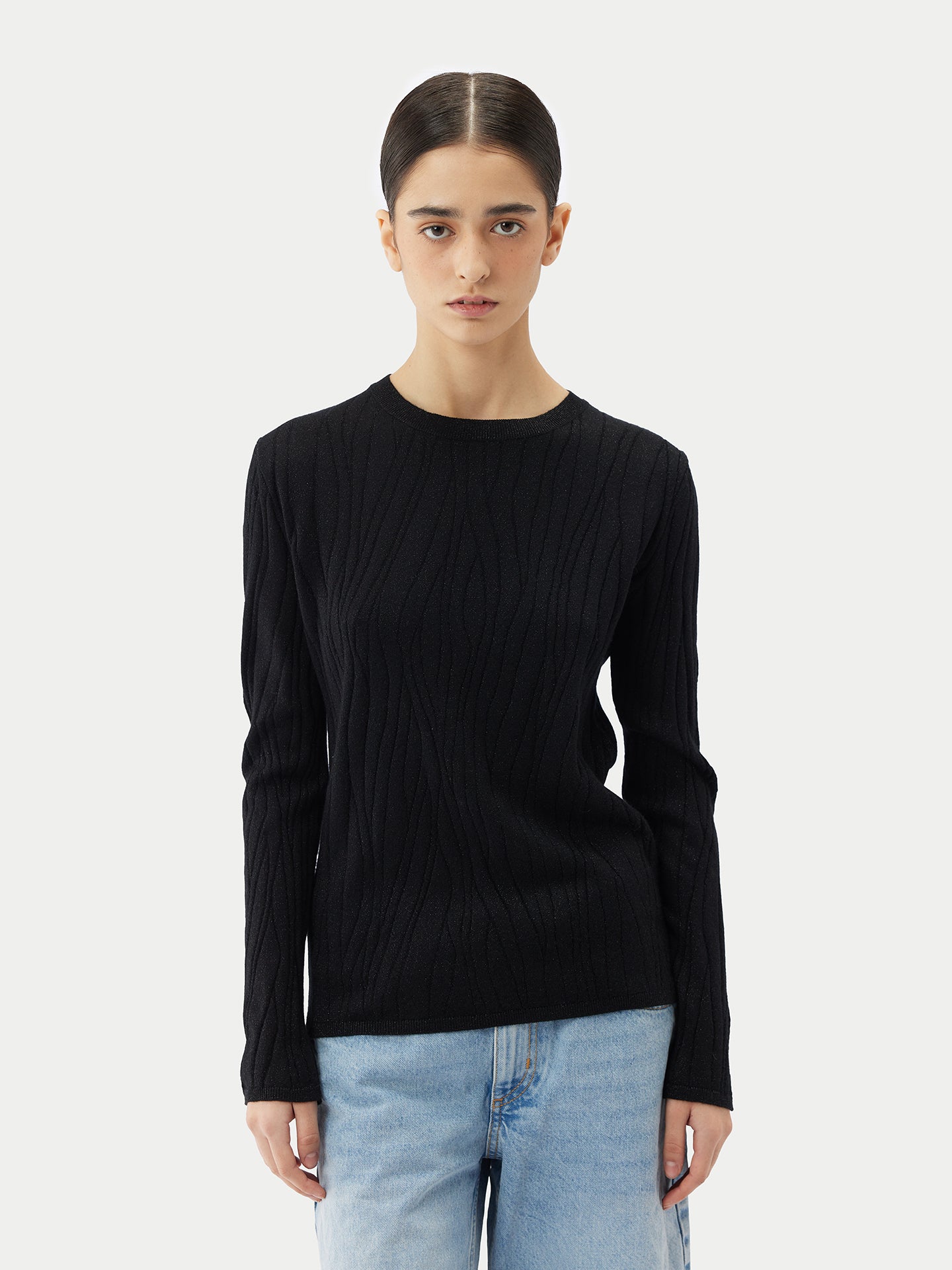 Pull en soie et cachemire avec fils argentés | GOBI Cashmere