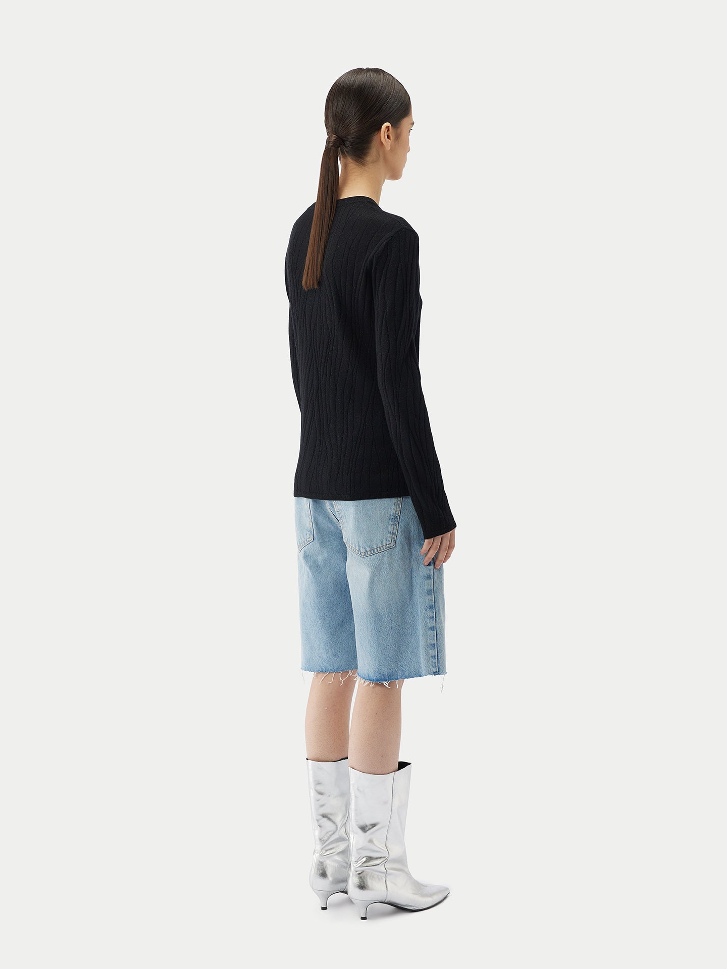 Pull en soie et cachemire avec fils argentés | GOBI Cashmere