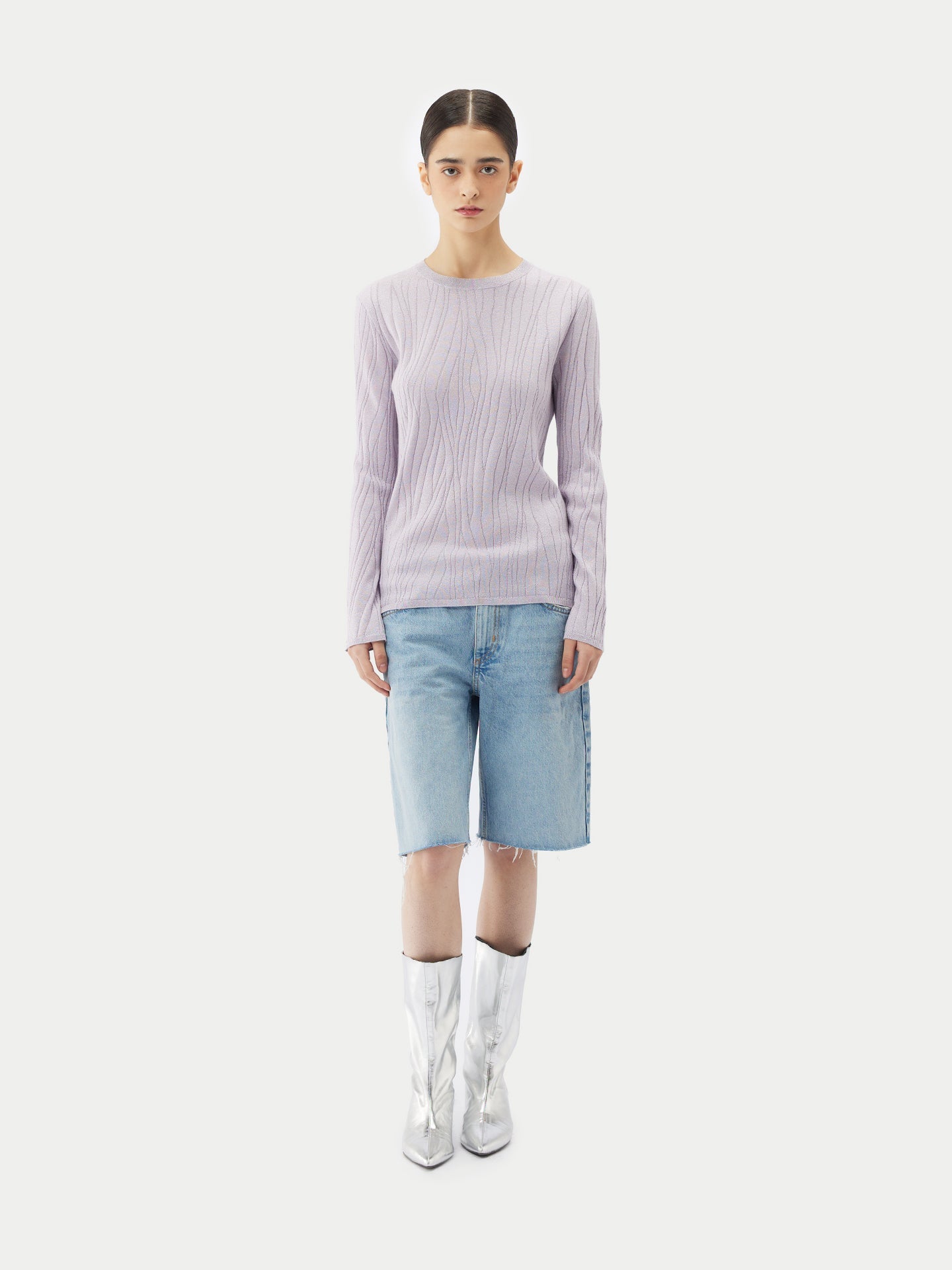 Pull en soie et cachemire avec fils argentés | GOBI Cashmere