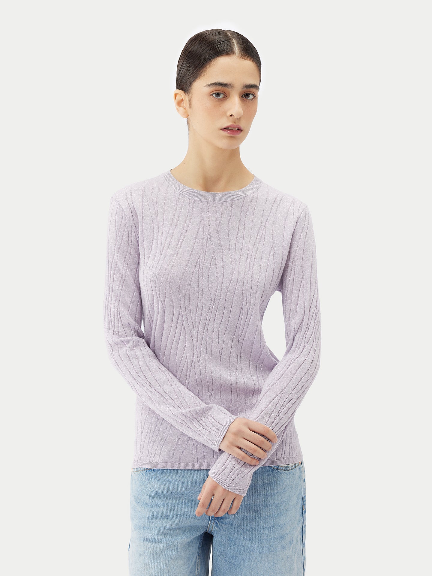 Pull en soie et cachemire avec fils argentés | GOBI Cashmere