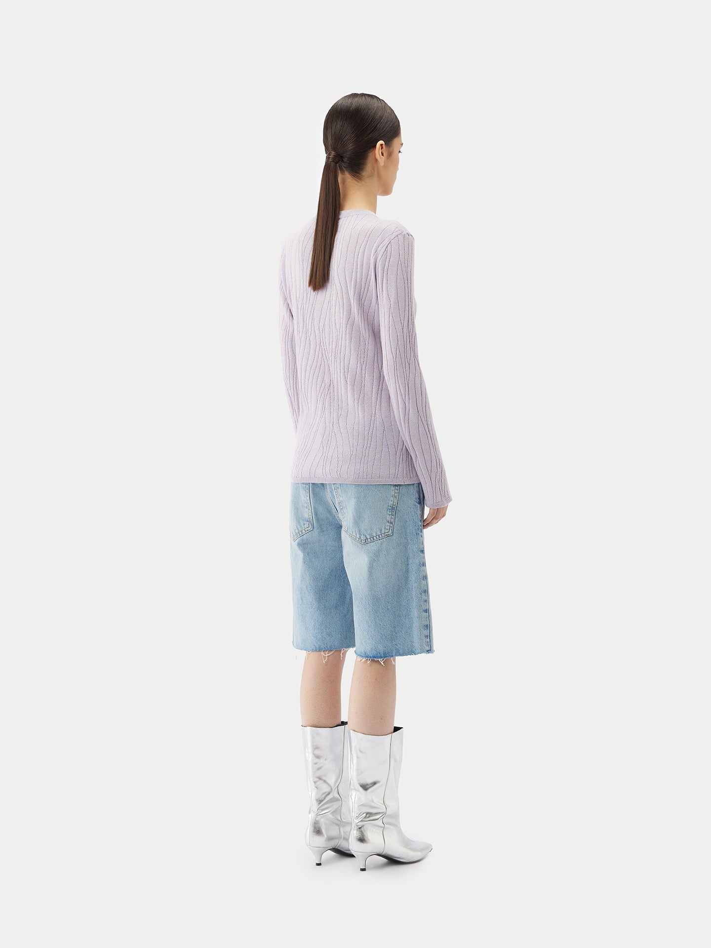 Pull en soie et cachemire avec fils argentés | GOBI Cashmere