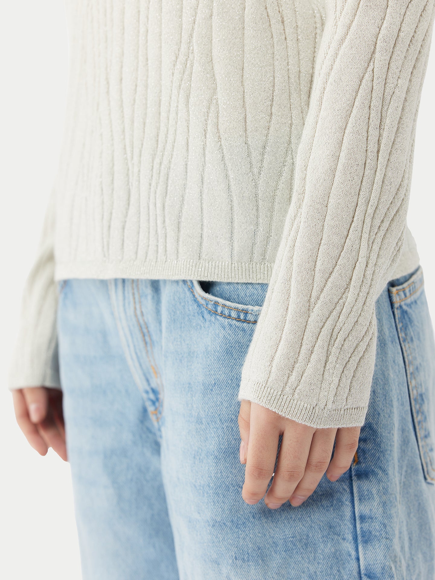 Pull en soie et cachemire avec fils argentés | GOBI Cashmere