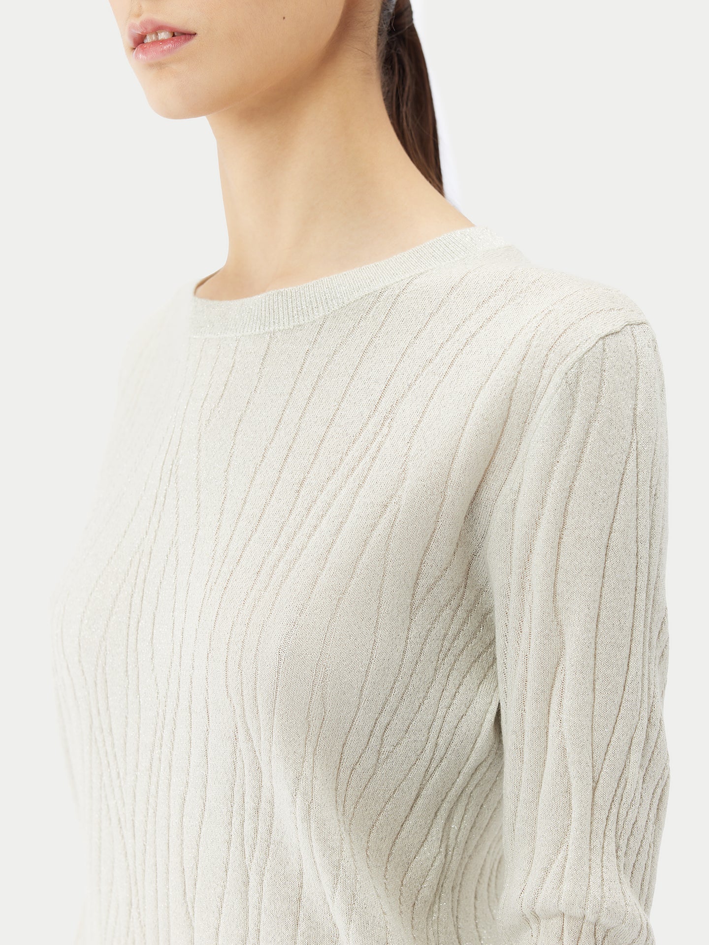 Pull en soie et cachemire avec fils argentés | GOBI Cashmere