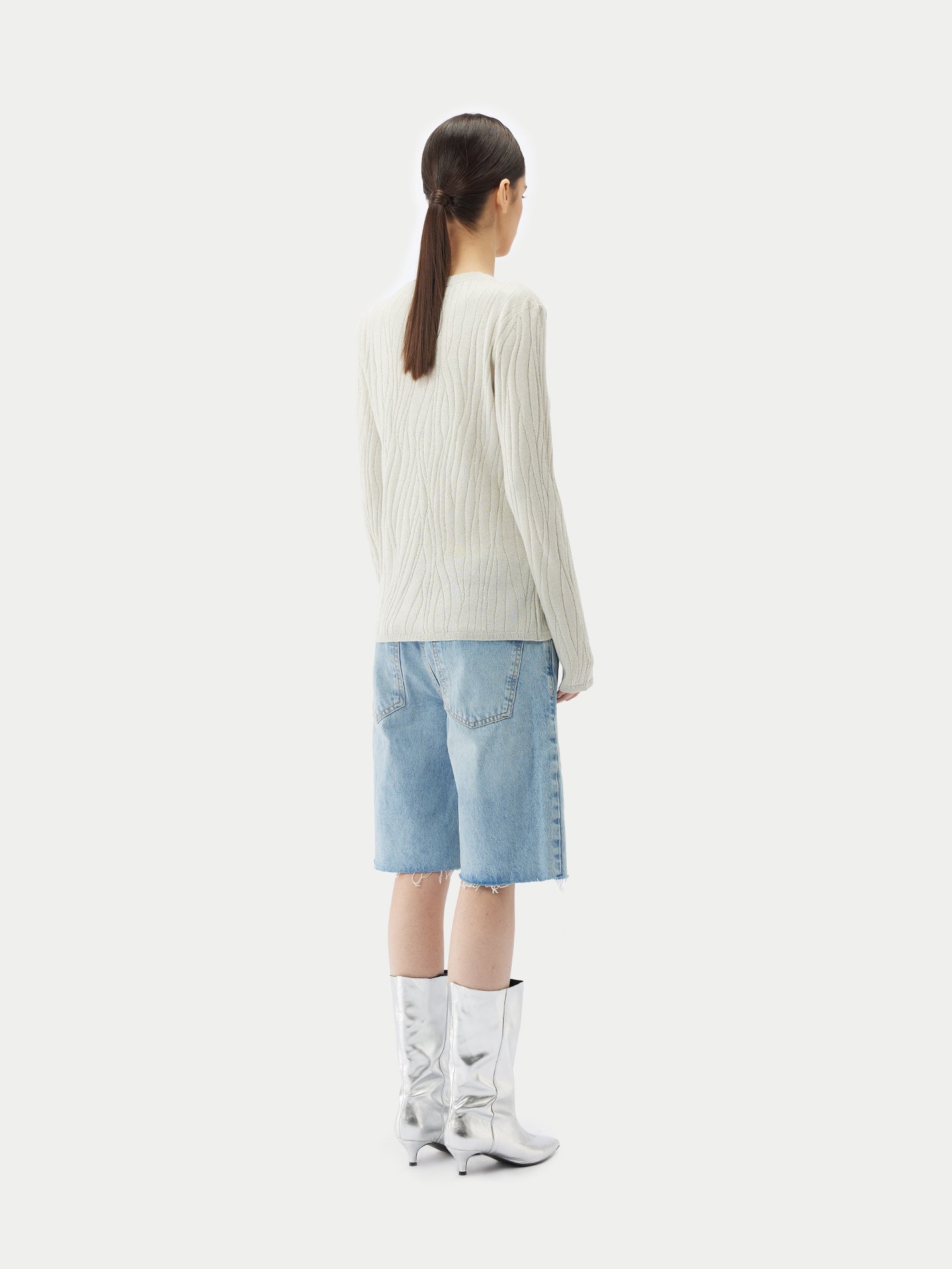 Pull en soie et cachemire avec fils argentés | GOBI Cashmere