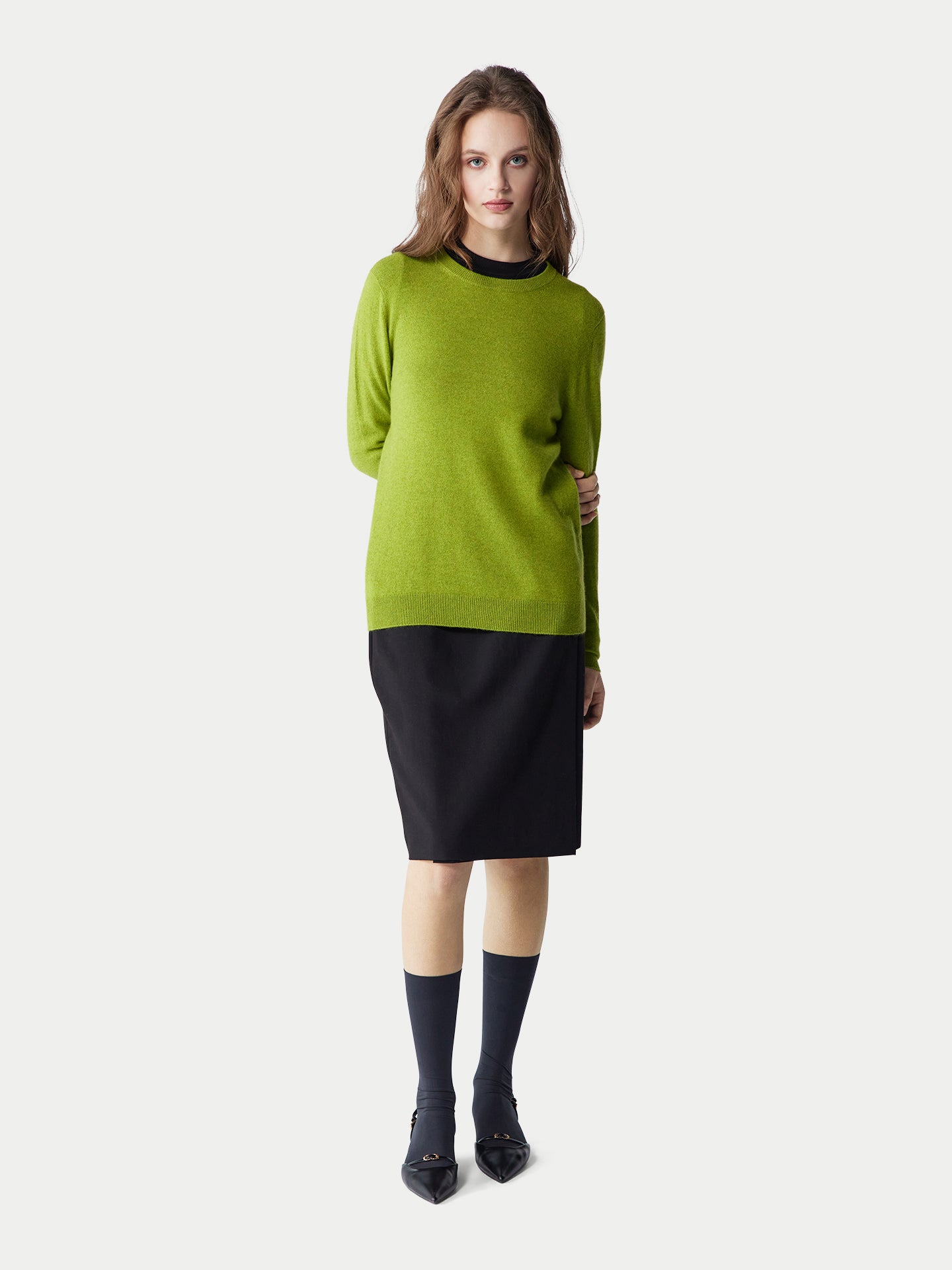 Pull col rond en cachemire pour femmes