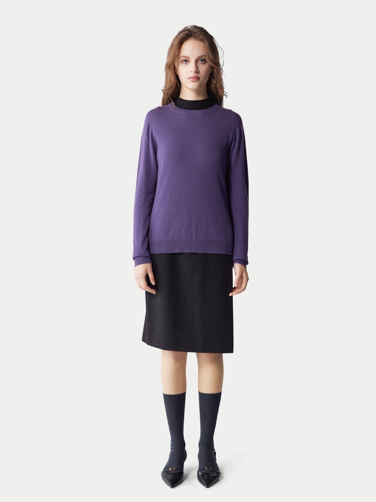 Pull col rond en cachemire pour femmes