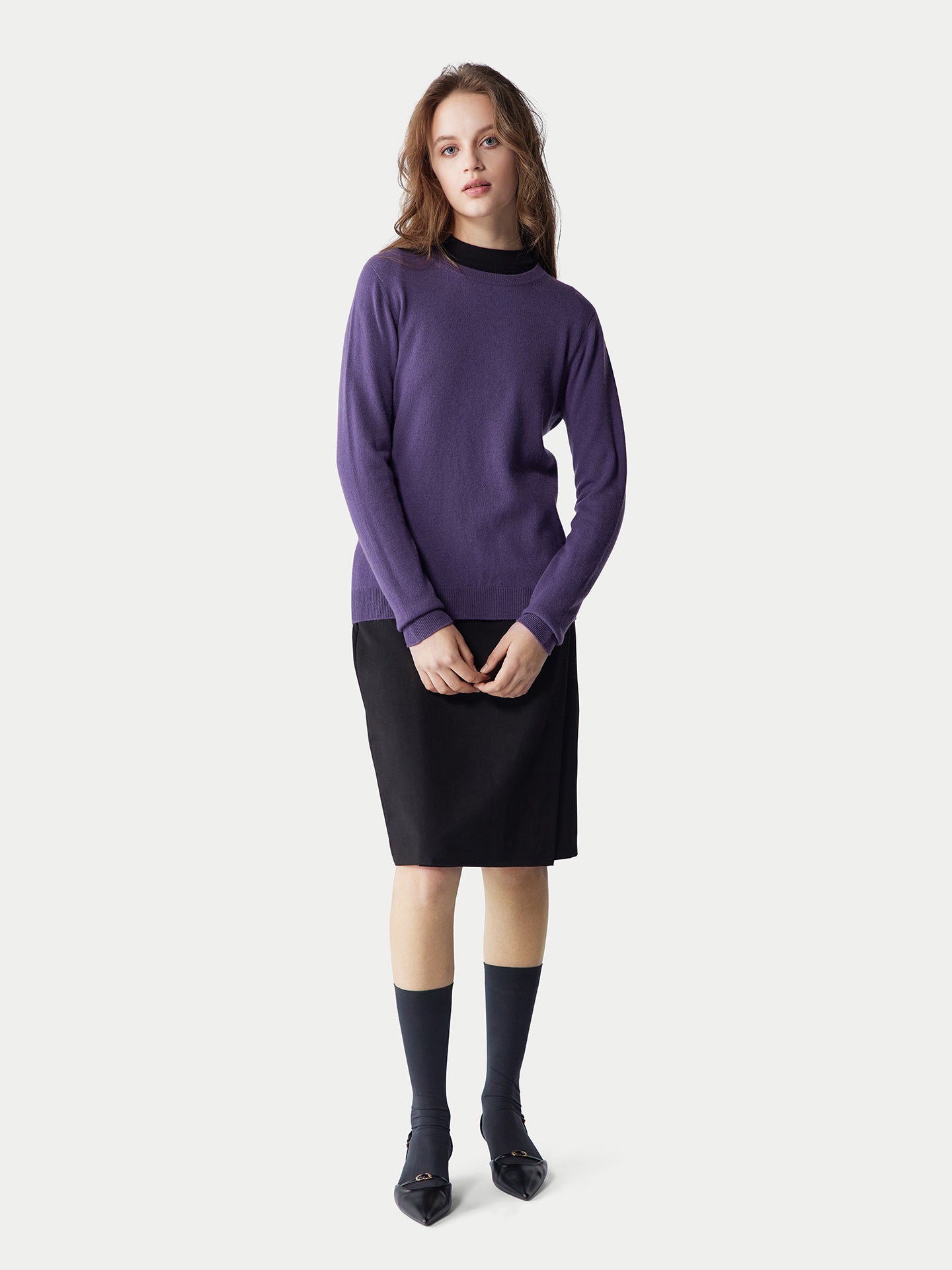 Pull col rond en cachemire Essential pour femmes