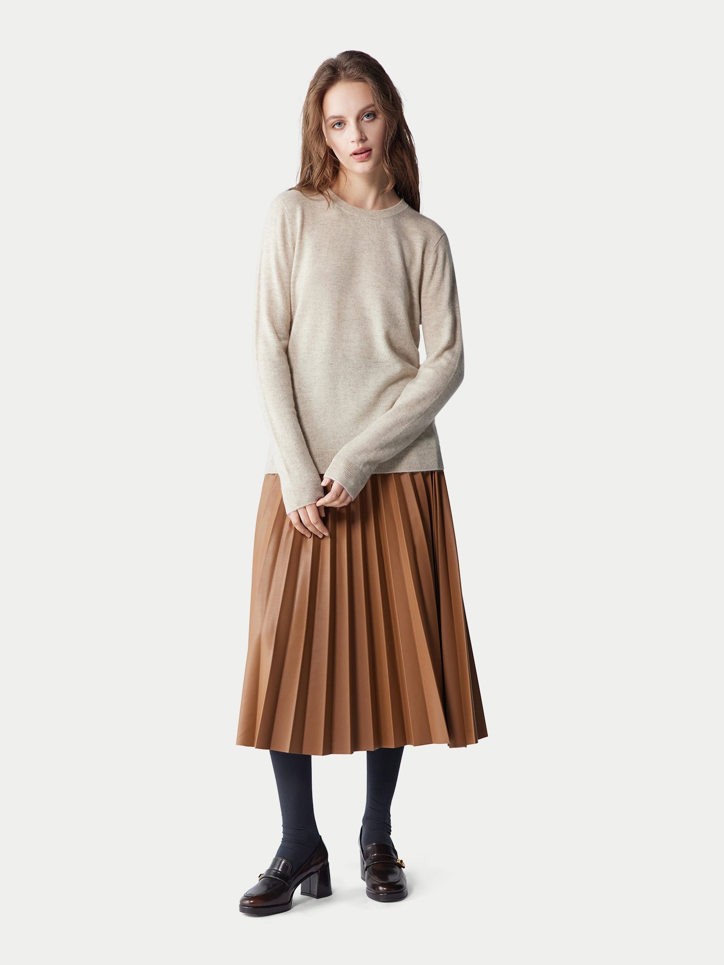 Pull col rond en cachemire pour femmes