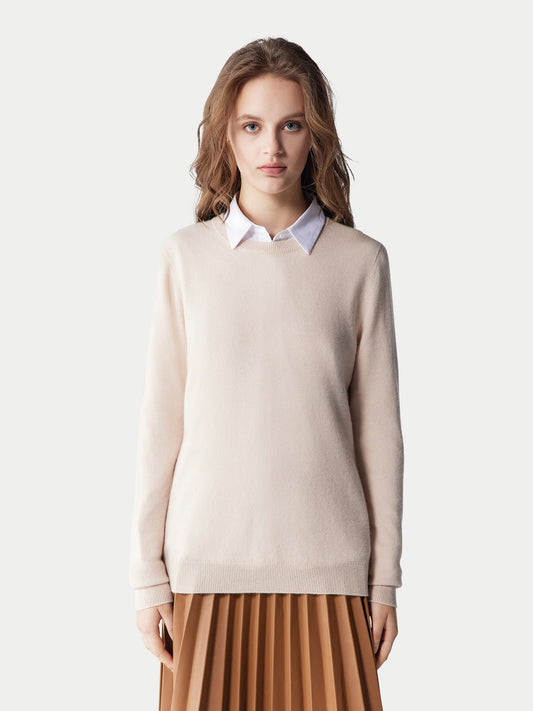 Pull col rond en cachemire pour femmes