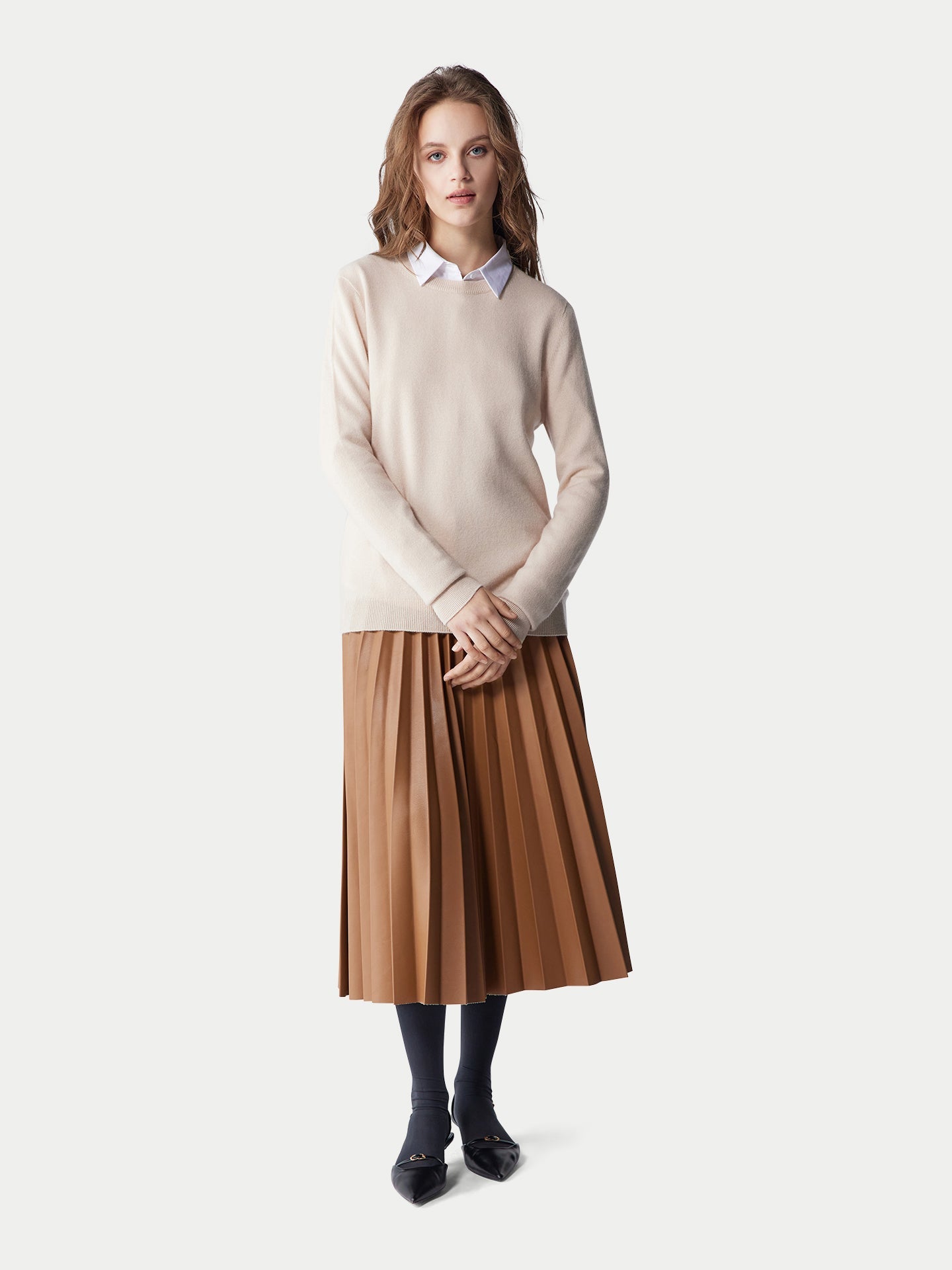 Pull col rond en cachemire pour femmes