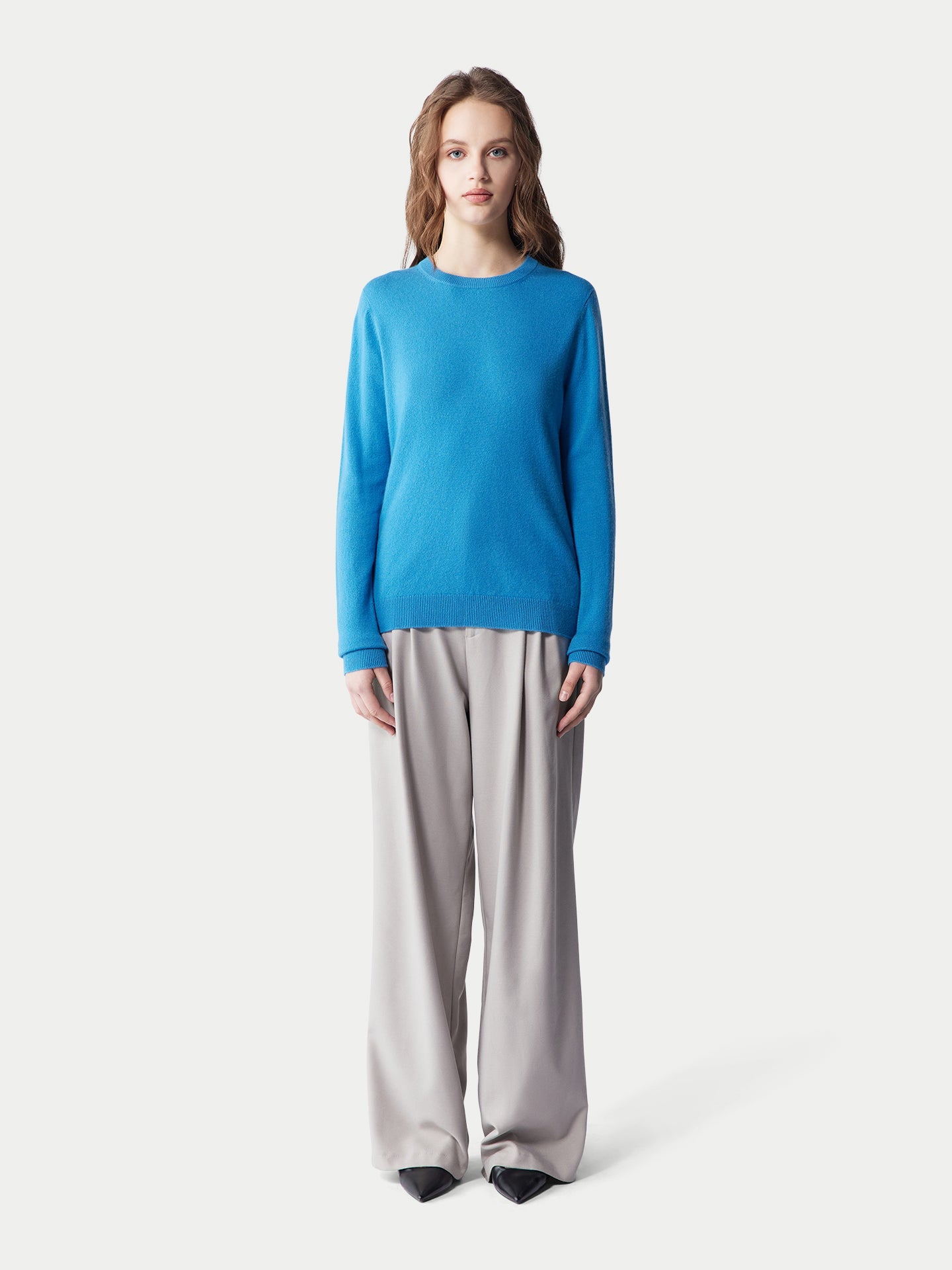 Pull col rond en cachemire pour femmes