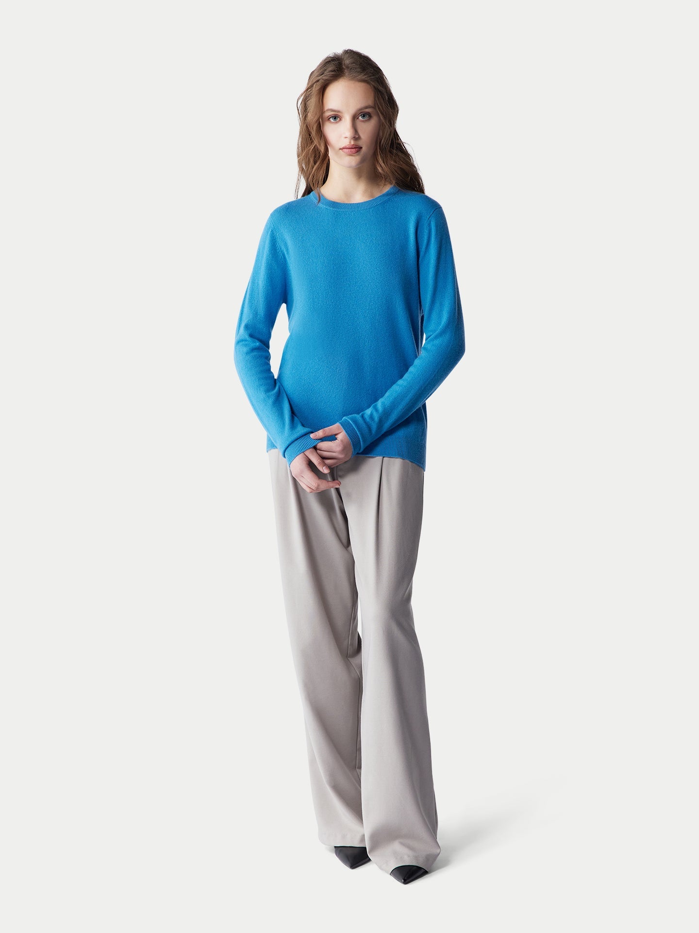 Pull col rond en cachemire pour femmes