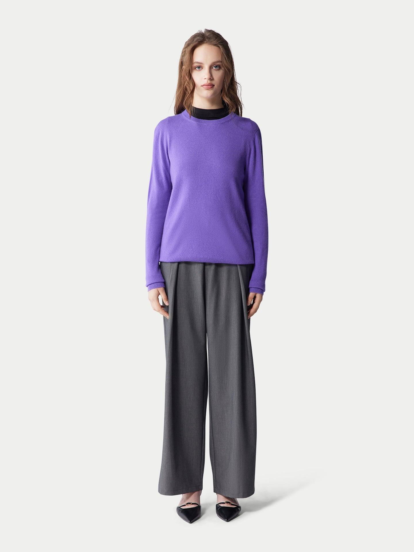Pull col rond en cachemire pour femmes