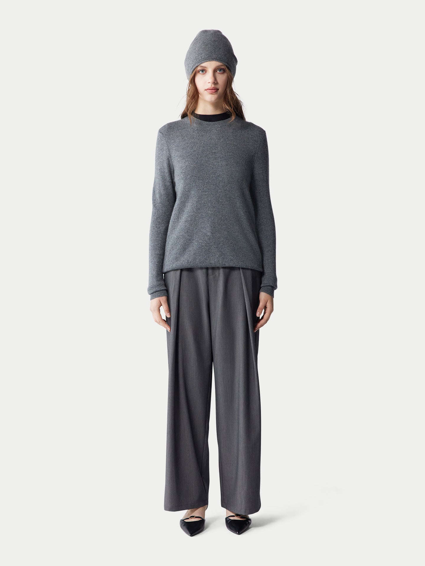 Ensemble pull et bonnet en cachemire