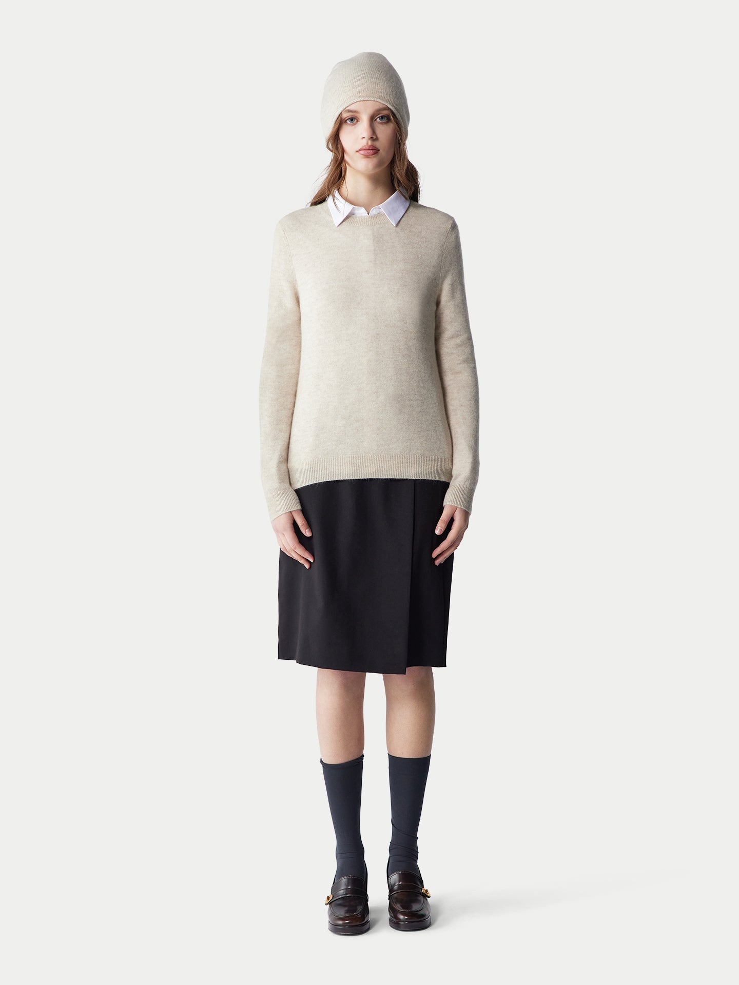 Ensemble pull et bonnet en cachemire