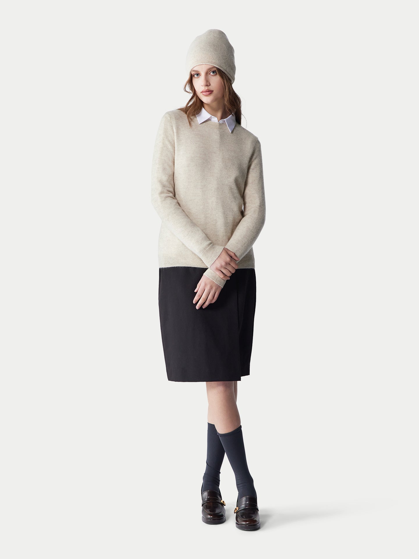 Ensemble pull et bonnet en cachemire