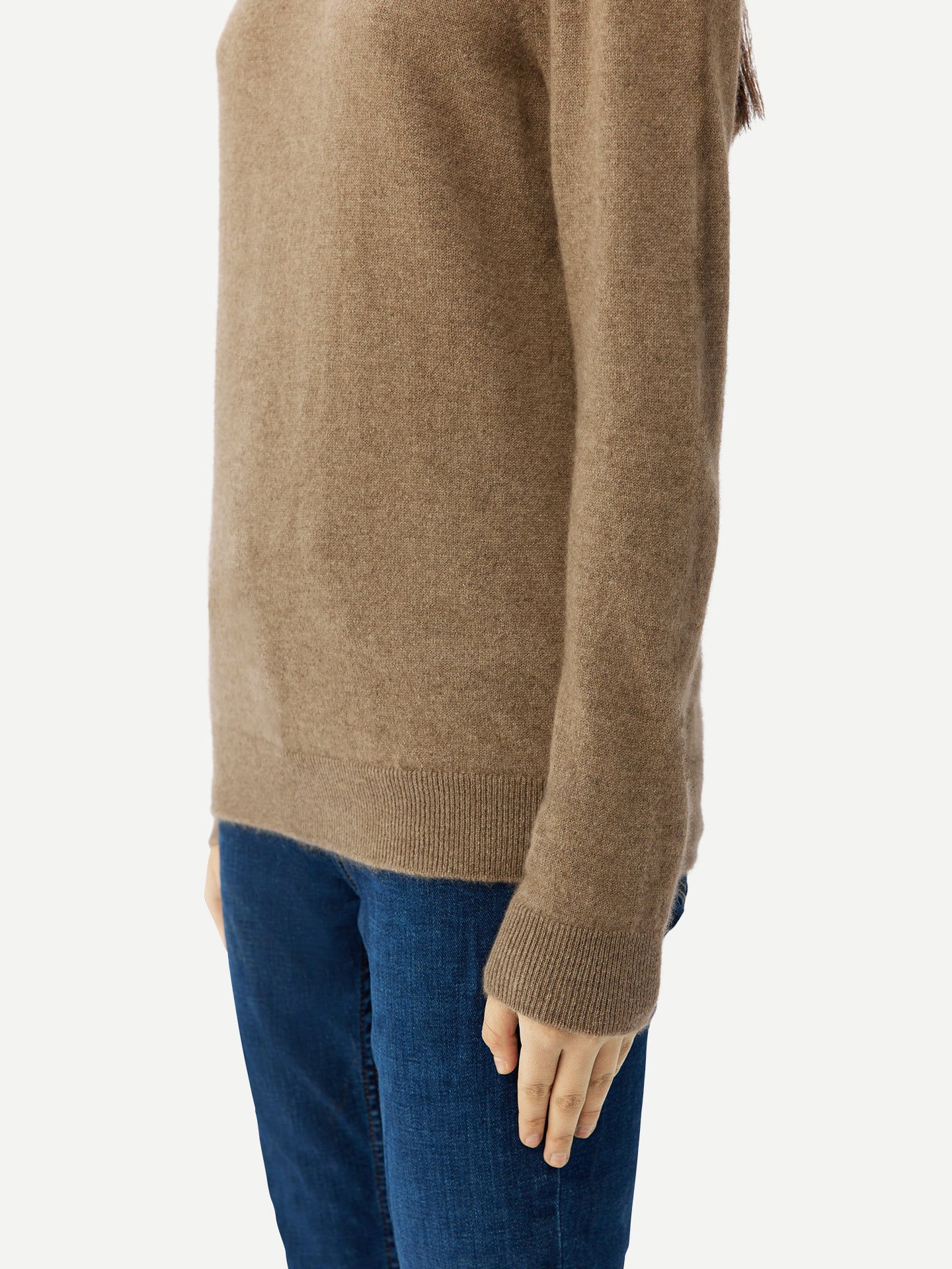 Pull col haut en Cachemire pour femmes Taupe - Gobi Cashmere