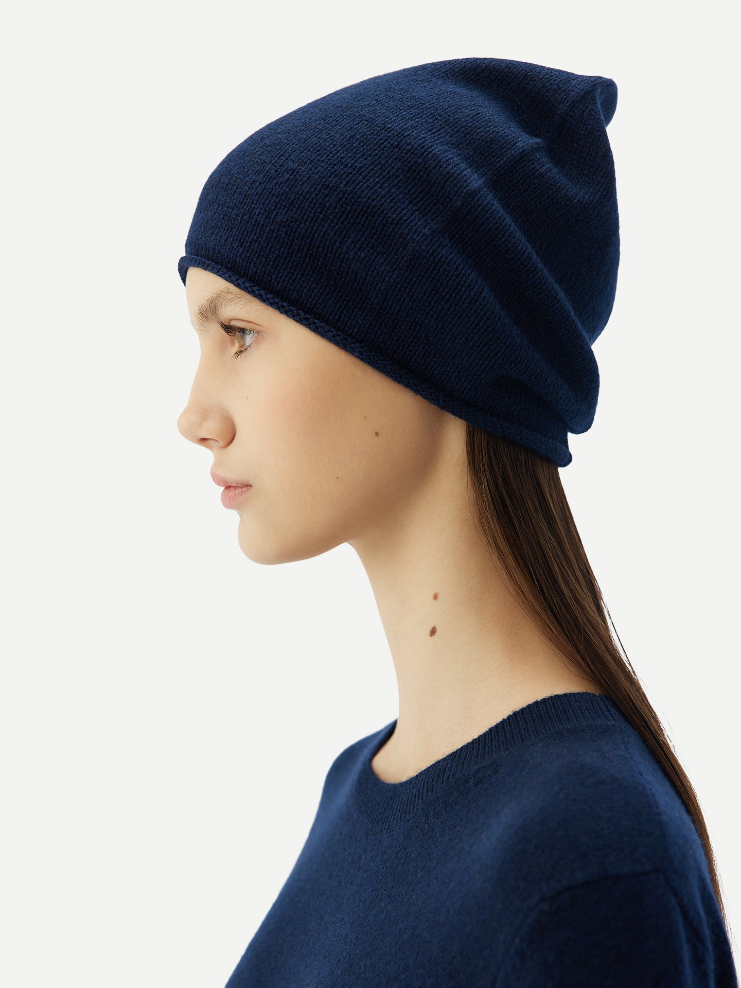 Cachemire léger pour femme Poids Basique Col Rond Marine - Gobi Cashmere