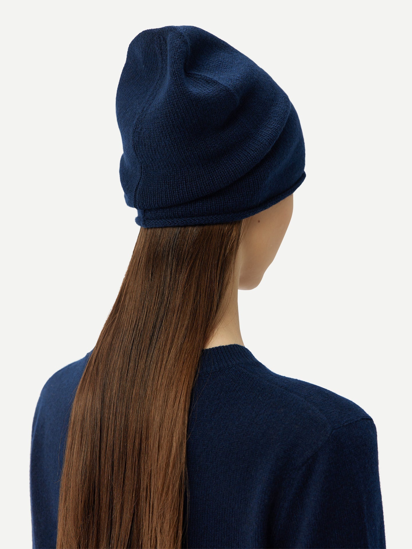 Cachemire léger pour femme Poids Basique Col Rond Marine - Gobi Cashmere