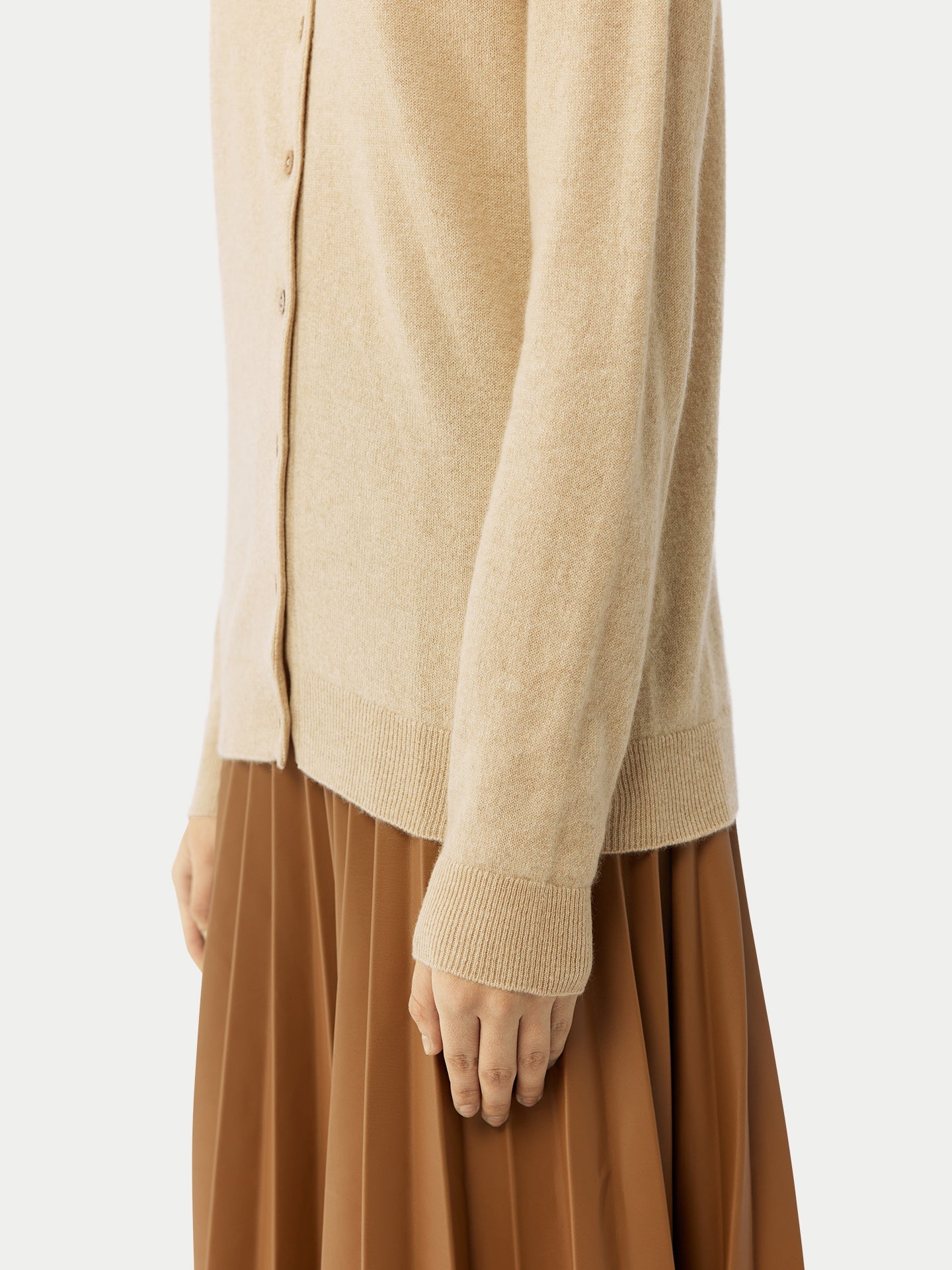 Cardigan col rond en Cachemire pour femmes Taupe - Gobi Cashmere
