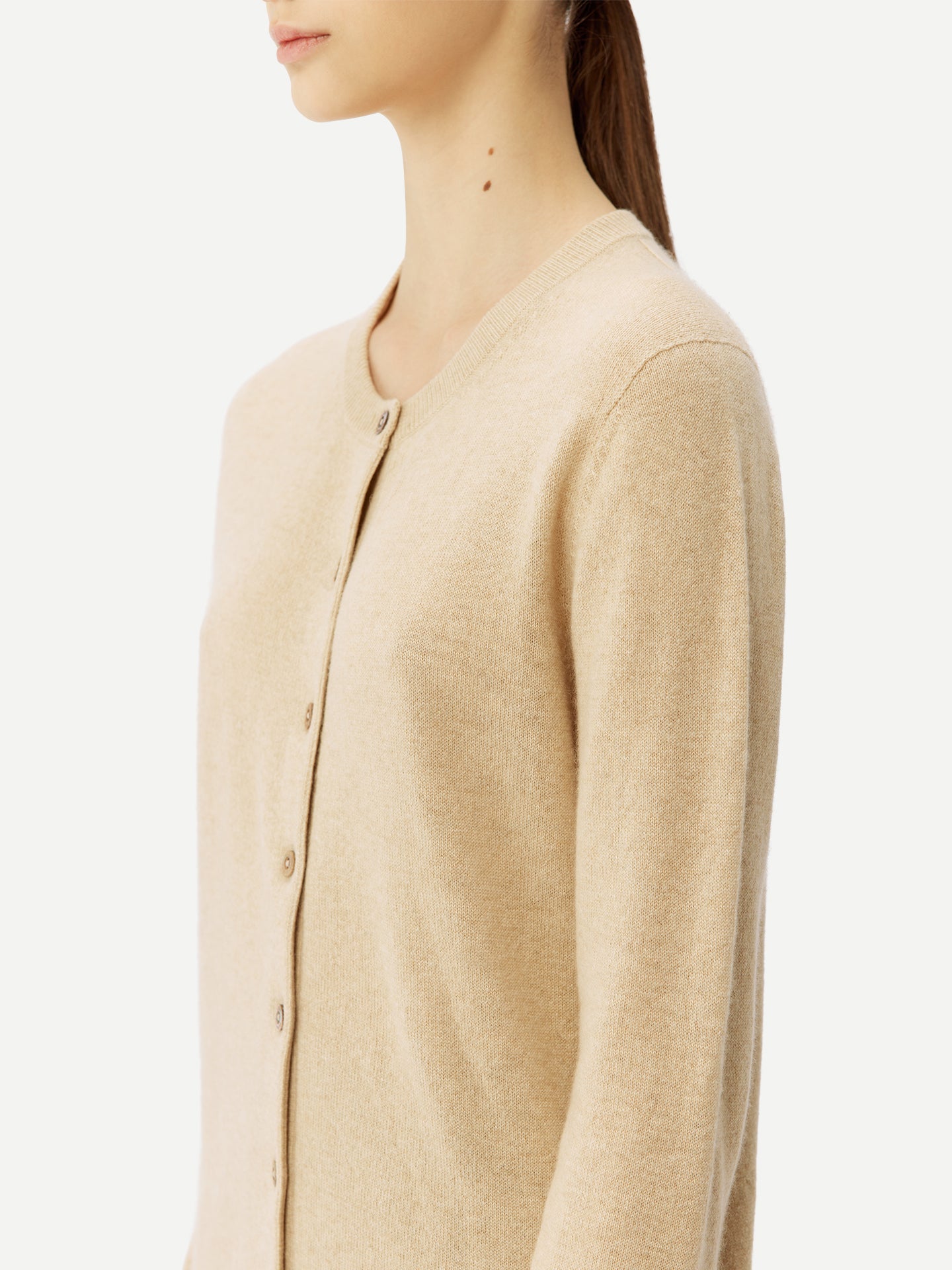 Cardigan col rond en Cachemire pour femmes Taupe - Gobi Cashmere