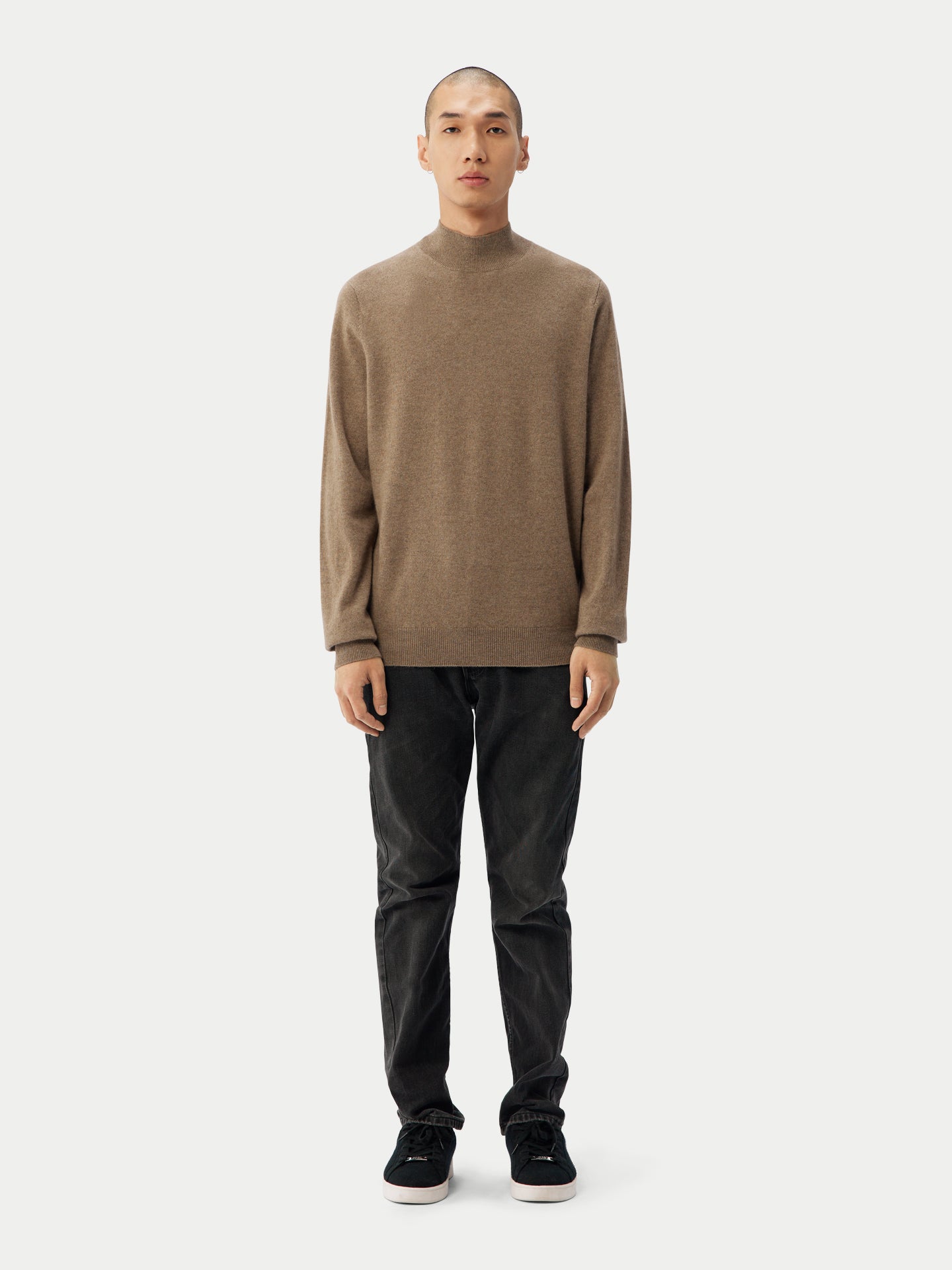 Col haut homme en cachemire taupe - Gobi Cashmere