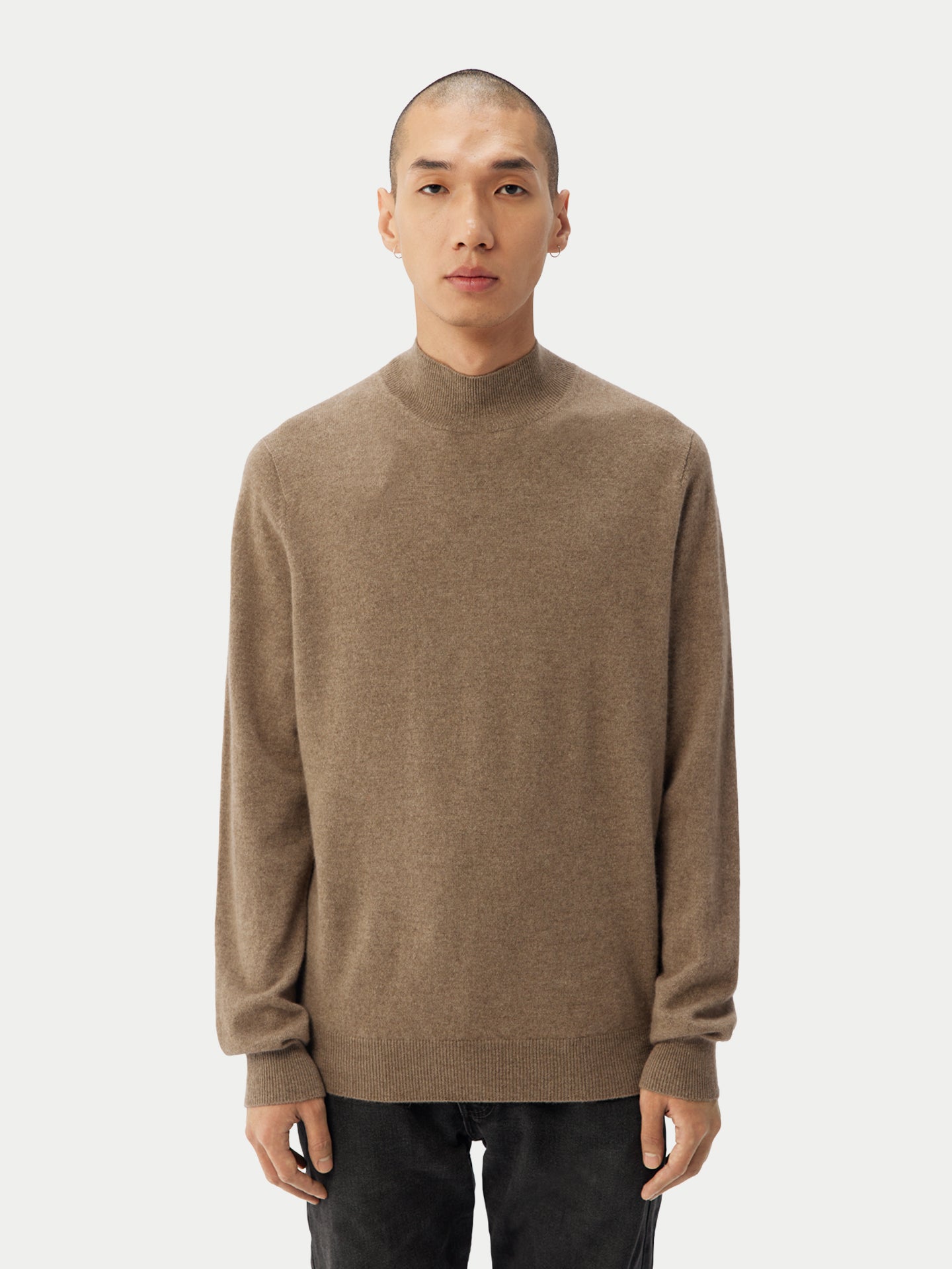 Col haut homme en cachemire taupe - Gobi Cashmere