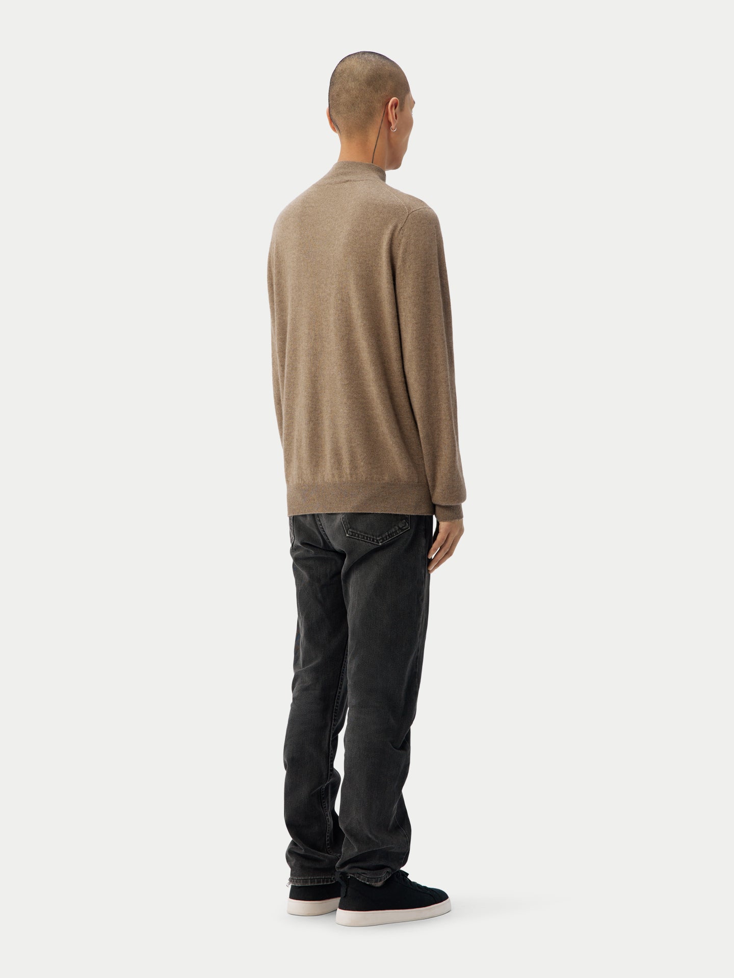 Col haut homme en cachemire taupe - Gobi Cashmere